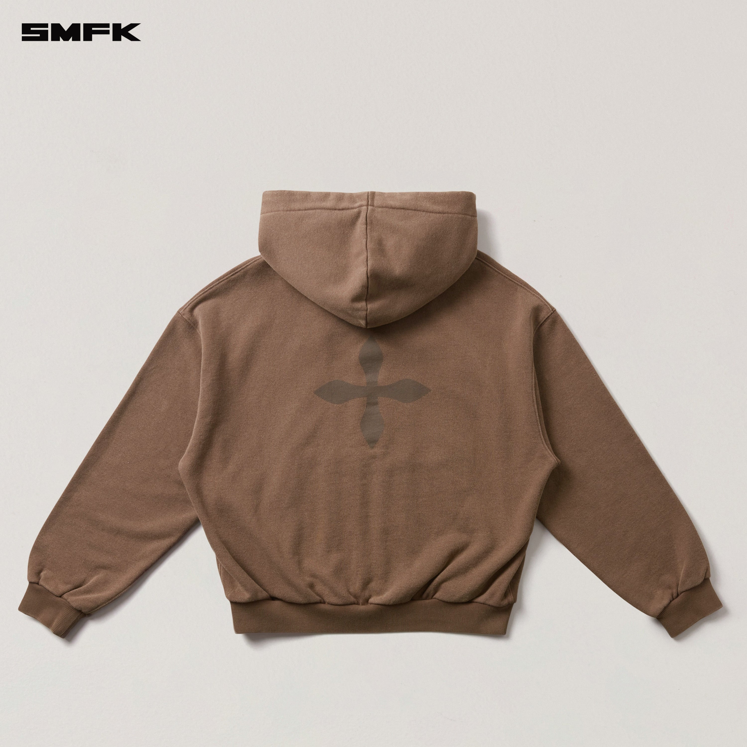 COMPASS MODE LOOSE ZIP HOODIE WILD HORSE BROWN