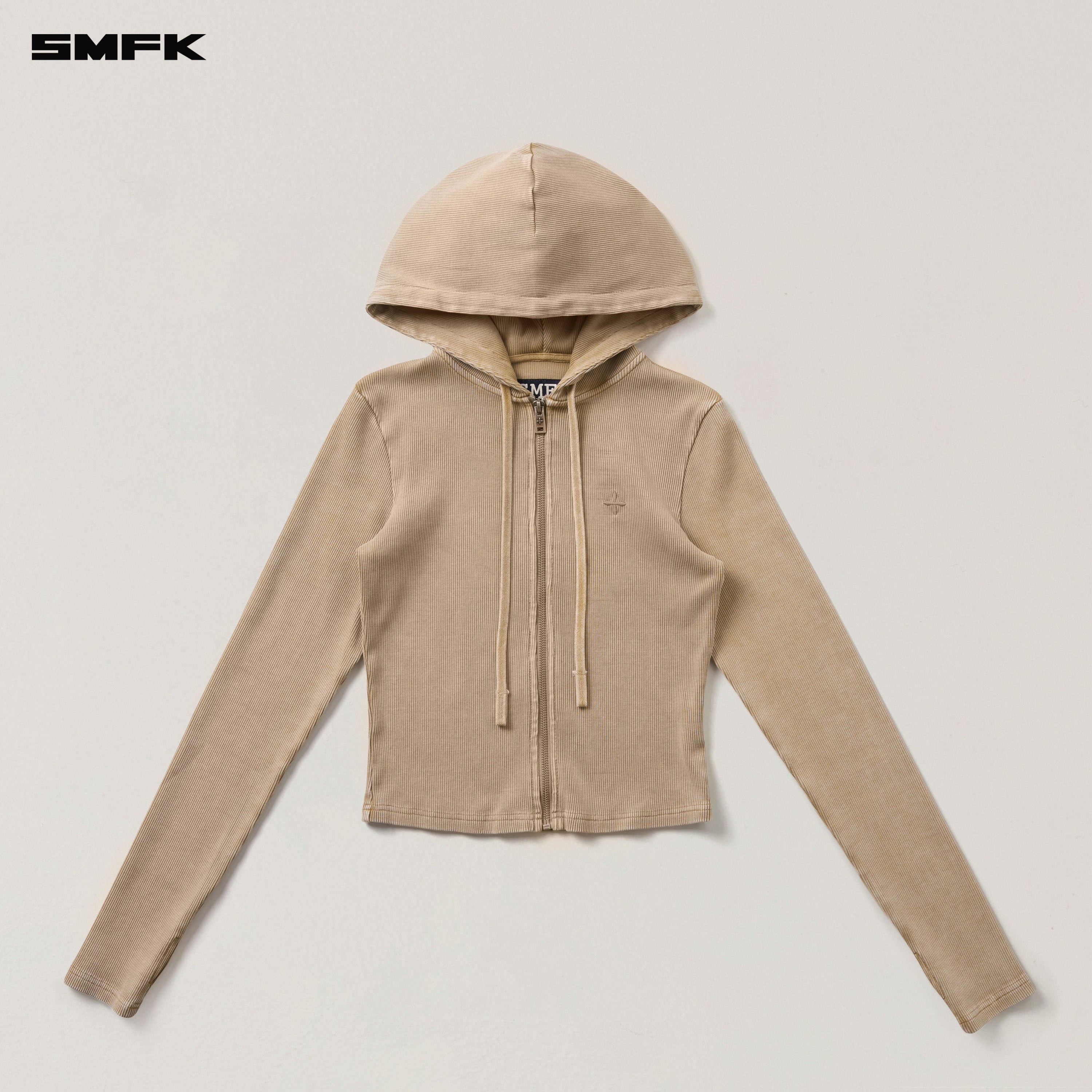 VINTAGE-SAVAGE SLIM SPORTS ZIP HOODIE/FADE DYE VANISH SAND