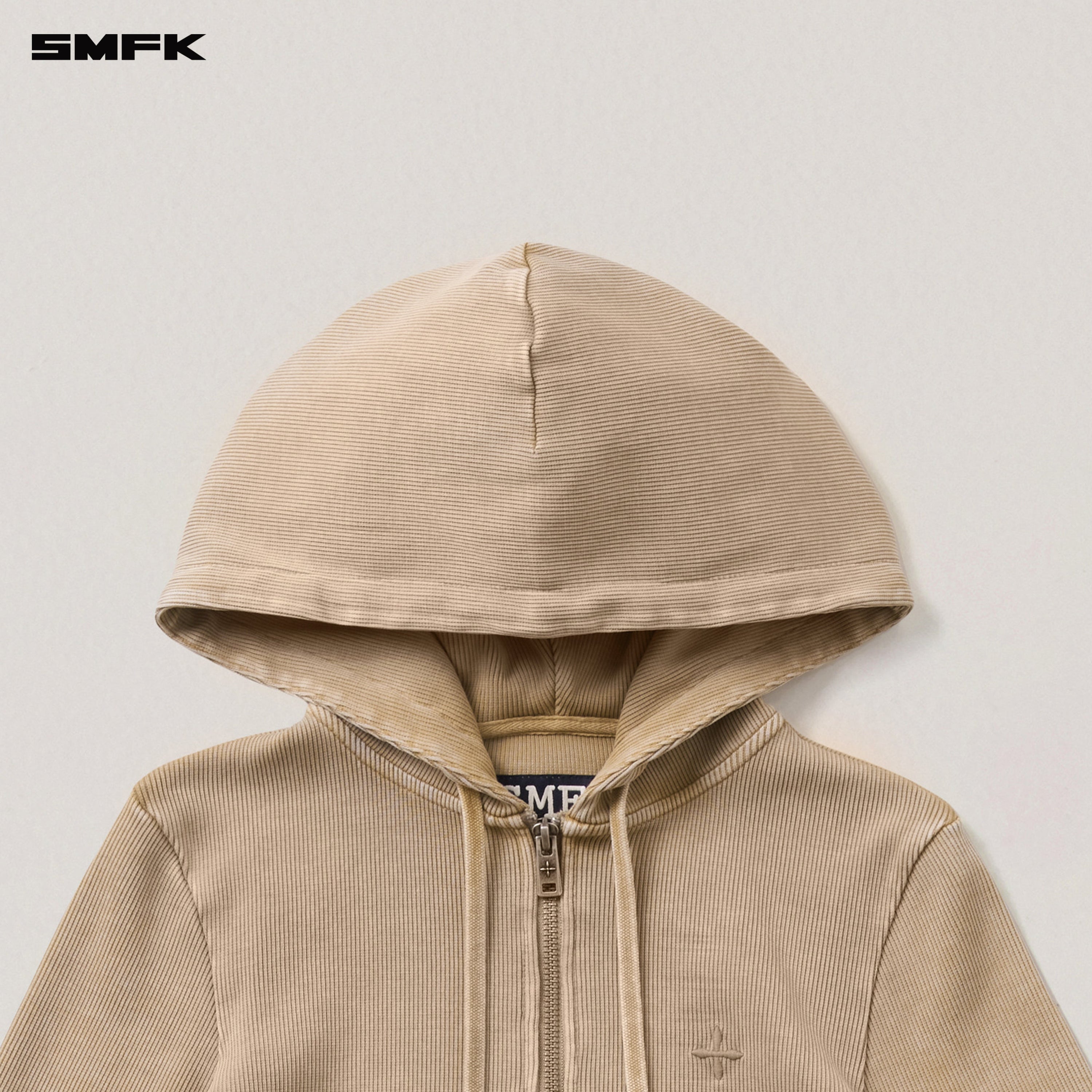 VINTAGE-SAVAGE SLIM SPORTS ZIP HOODIE/FADE DYE VANISH SAND