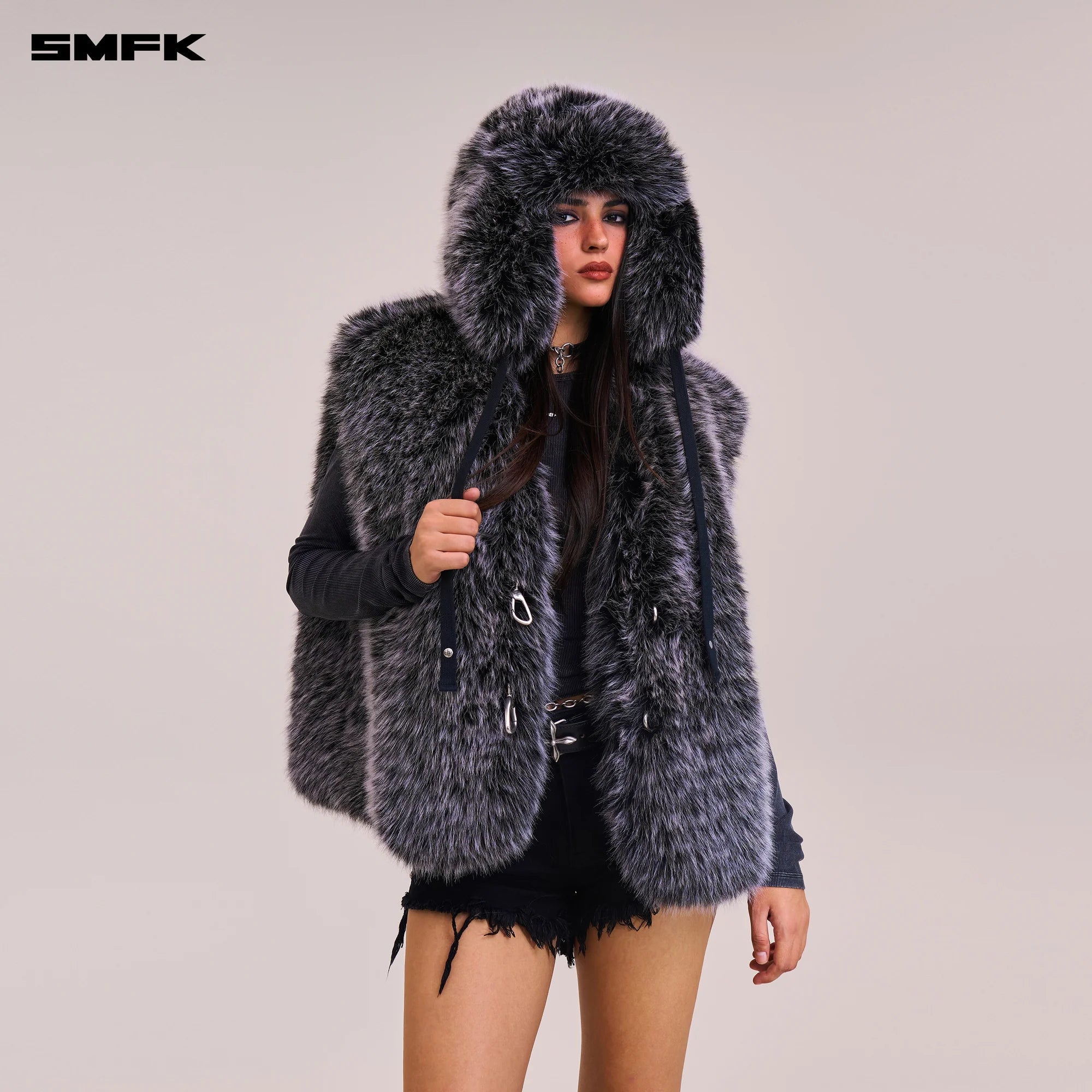 COMPASS MODE WASTELAND FURRY HUNTING HAT SILVER FOX