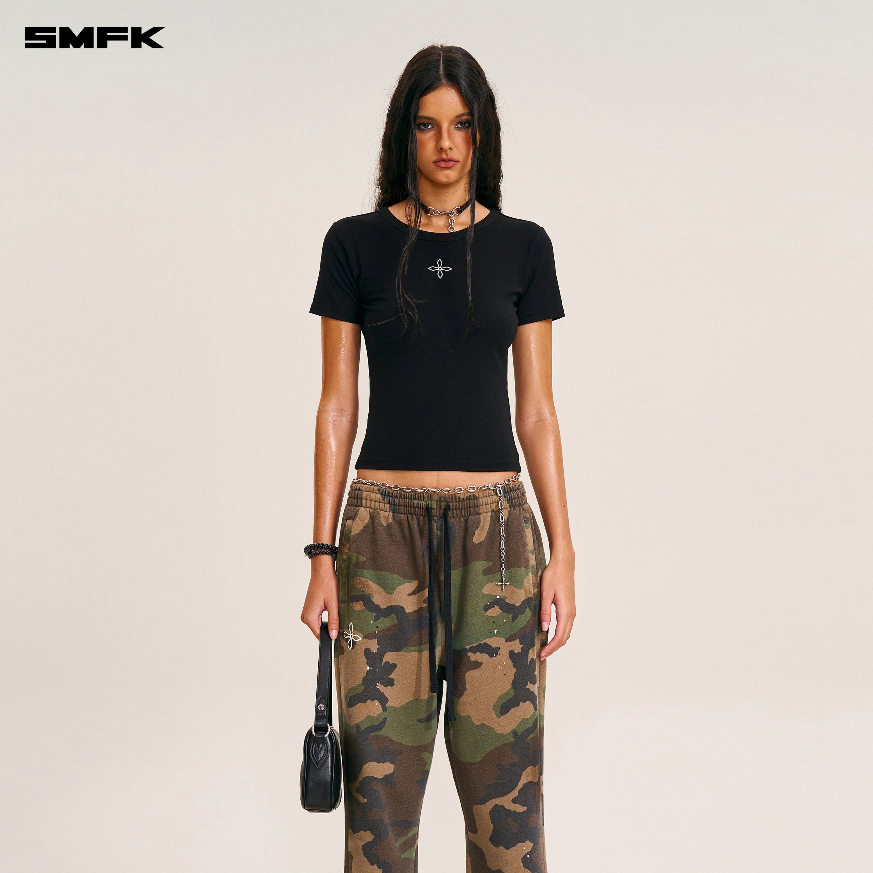 COMPASS MODE CAMO STRAIGHT SPORTS PANTS ARMY GREEN CAMOUFLAGE