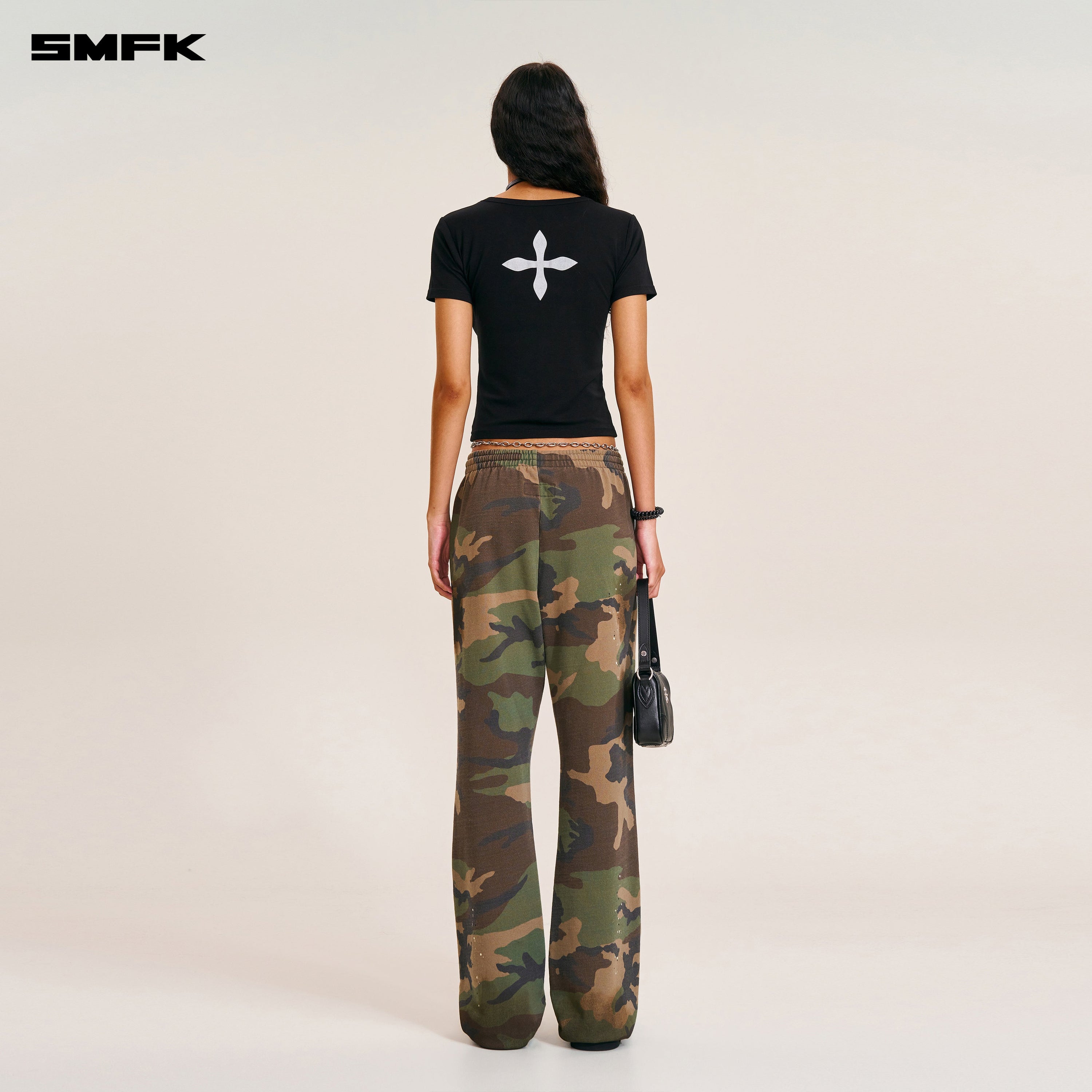 COMPASS MODE CAMO STRAIGHT SPORTS PANTS ARMY GREEN CAMOUFLAGE