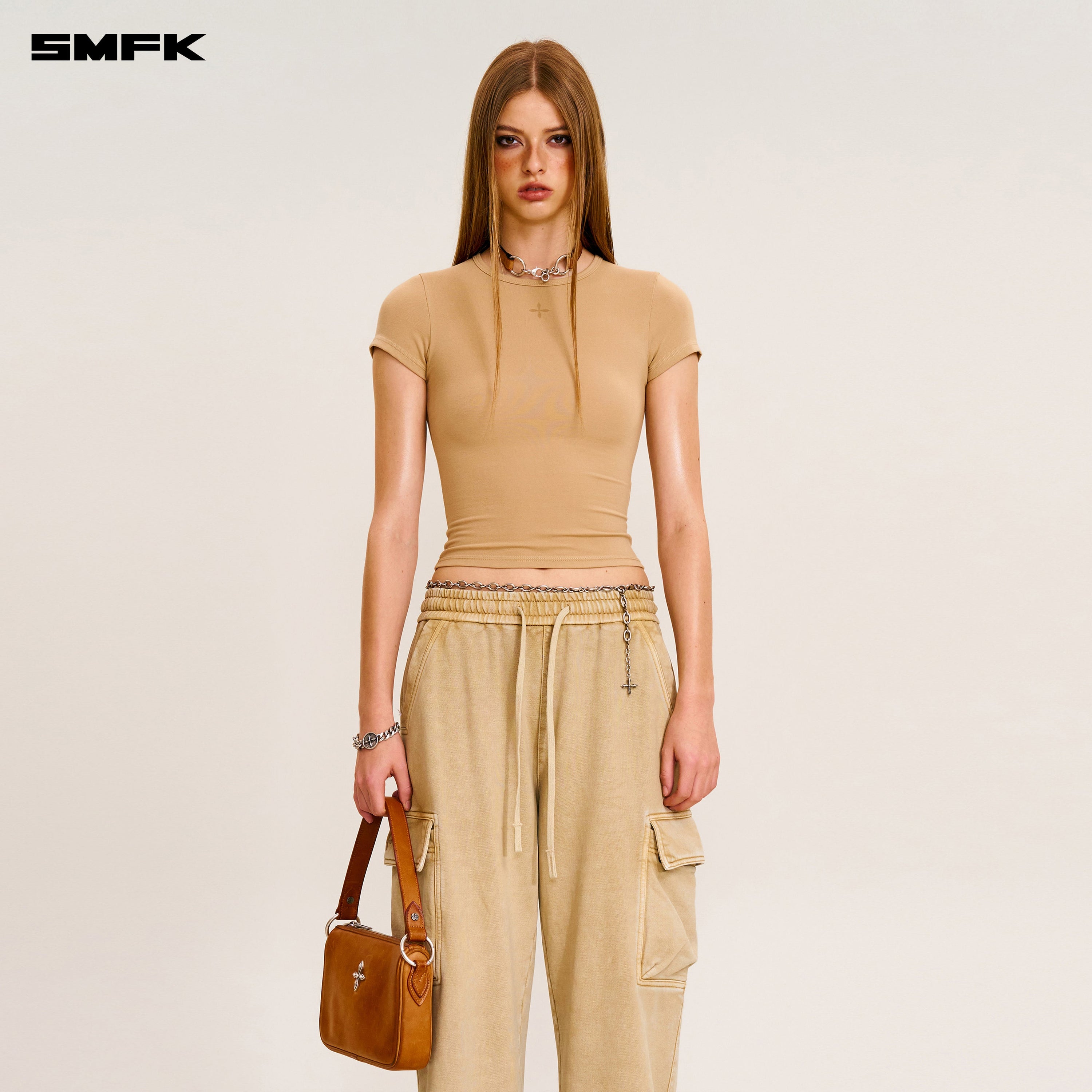 VINTAGE-SAFARI LOOSE SPORTS PANTS/FADE DYE FADING DESERT