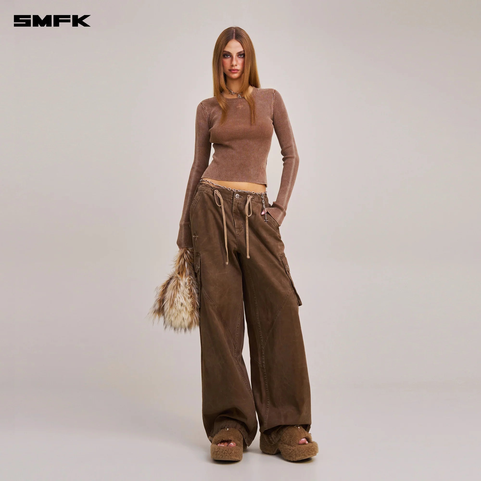 RAGE-WILD ORIGIN HANDCRAFT LOOSE PARA PANTS/GARMENT DYED SHADOW BROWN