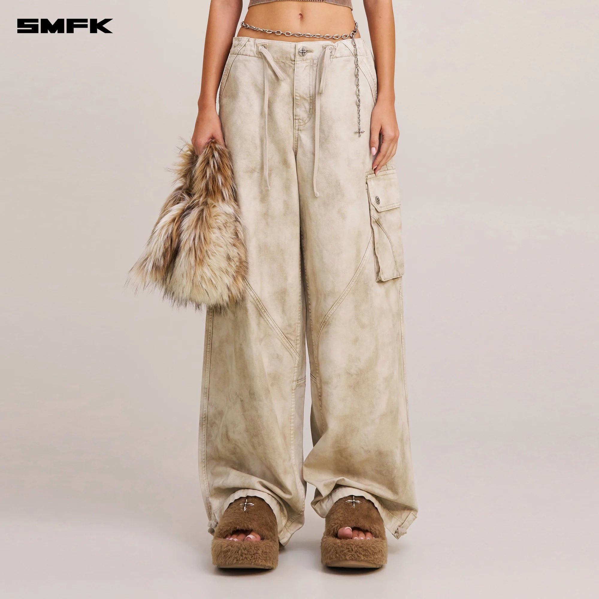 RAGE-WILD ORIGIN HANDCRAFT LOOSE PARA PANTS/GARMENT DYED WILD BROWN