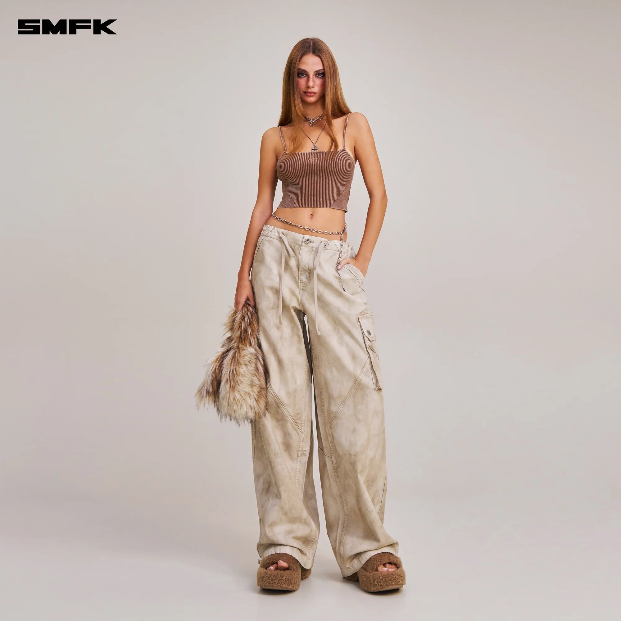 RAGE-WILD ORIGIN HANDCRAFT LOOSE PARA PANTS/GARMENT DYED WILD BROWN