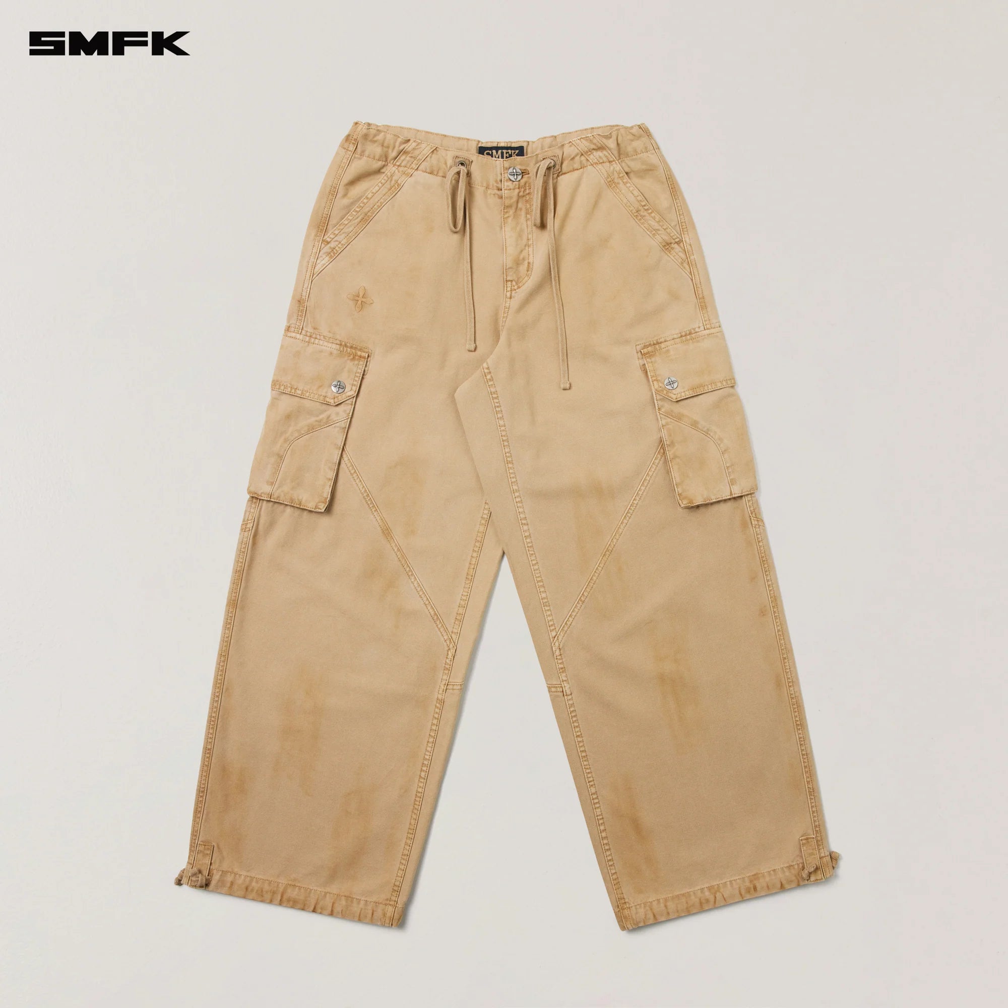 RAGE-WILD ORIGIN HANDCRAFT LOOSE PARA PANTS/GARMENT DYED SAND