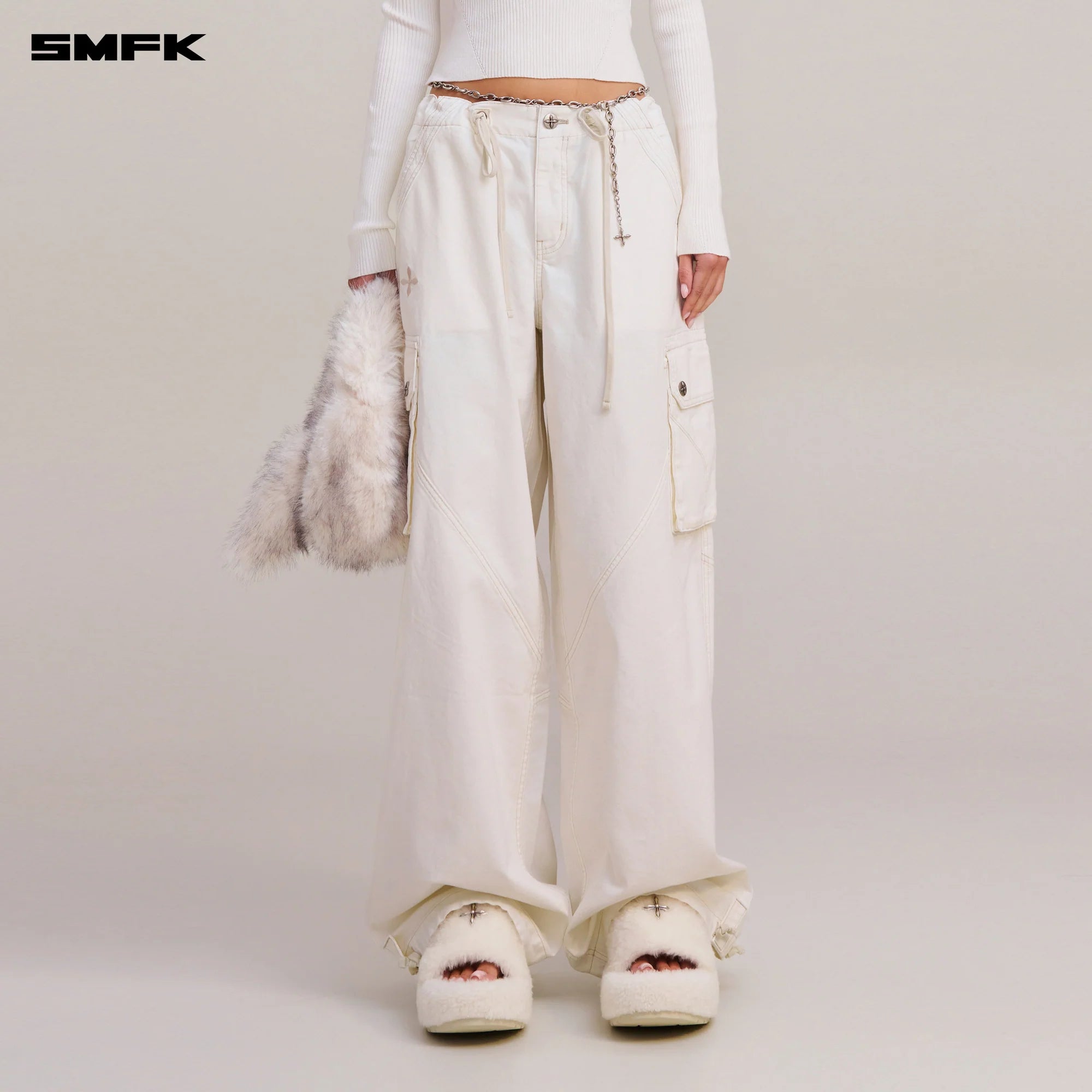 RAGE-WILD ORIGIN HANDCRAFT LOOSE PARA PANTS/GARMENT DYED SNOW MOUNTAIN WHITE