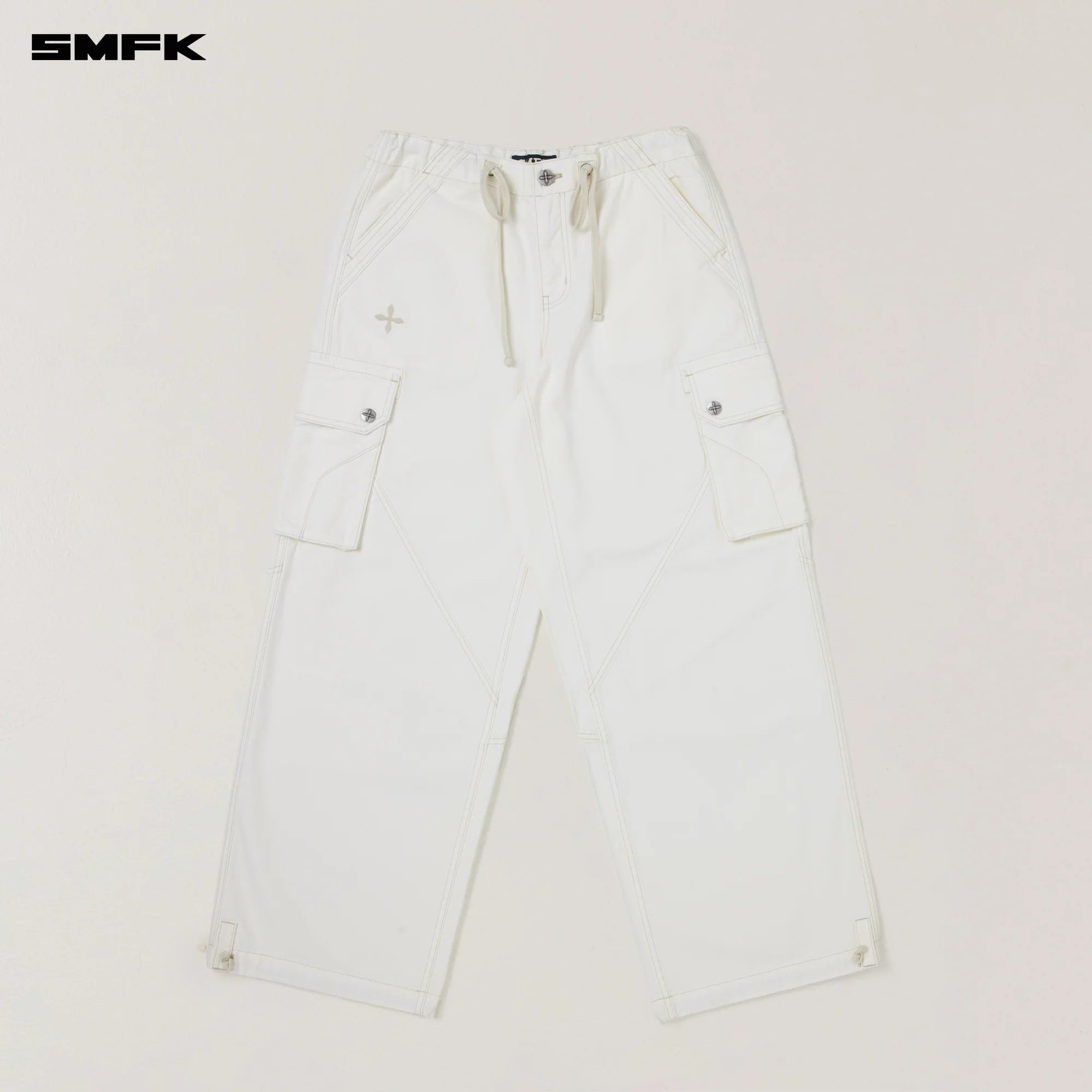 RAGE-WILD ORIGIN HANDCRAFT LOOSE PARA PANTS/GARMENT DYED SNOW MOUNTAIN WHITE