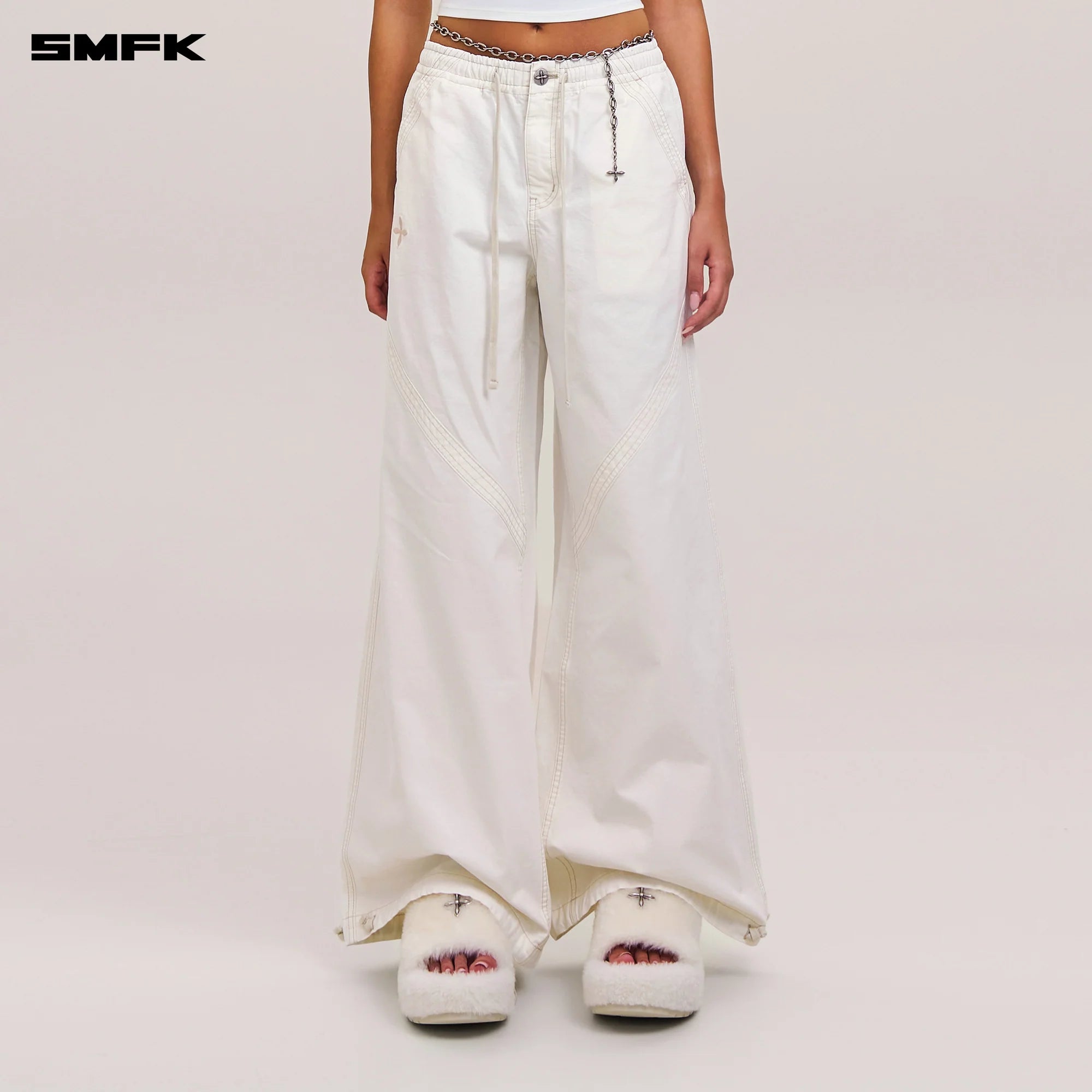 RAGE WILD ORIGIN HANDCRAFT SPORTS CARGO PANTS/GARMENT DYED SNOW MOUNTAIN WHITE