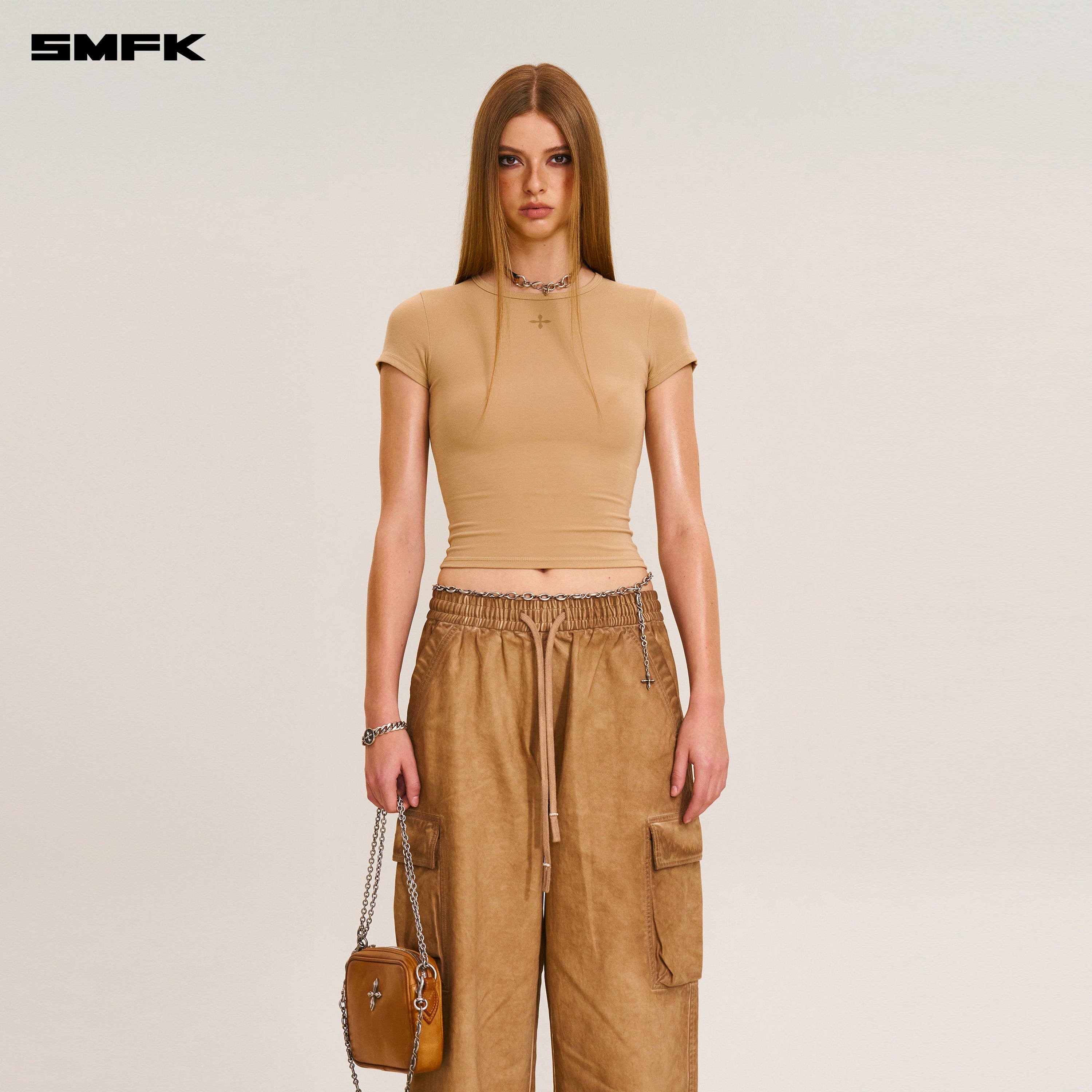 VINTAGE-STORM LOOSE SPORTS CARGO PANTS/FADE DYE FADING DESERT