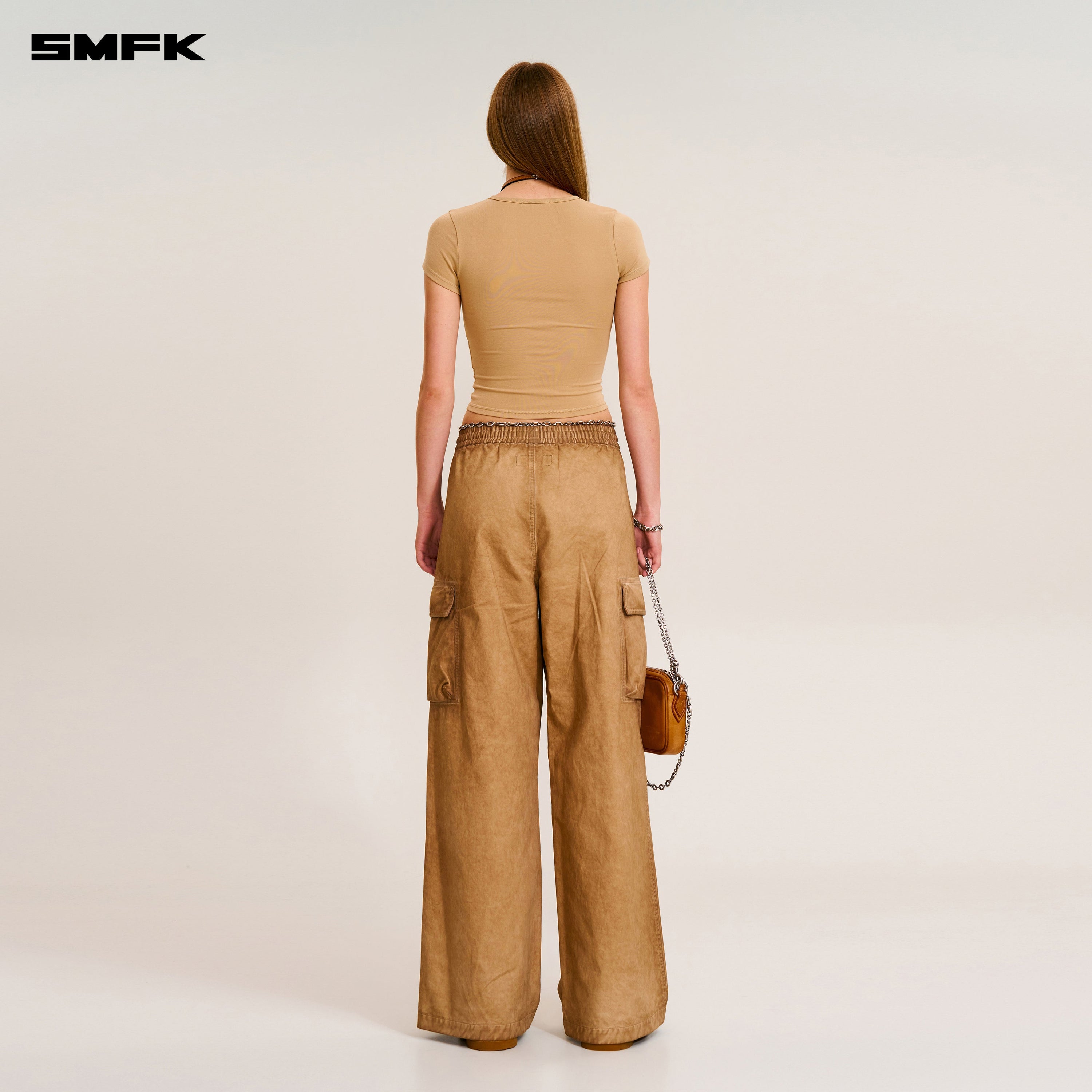 VINTAGE-STORM LOOSE SPORTS CARGO PANTS/FADE DYE FADING DESERT