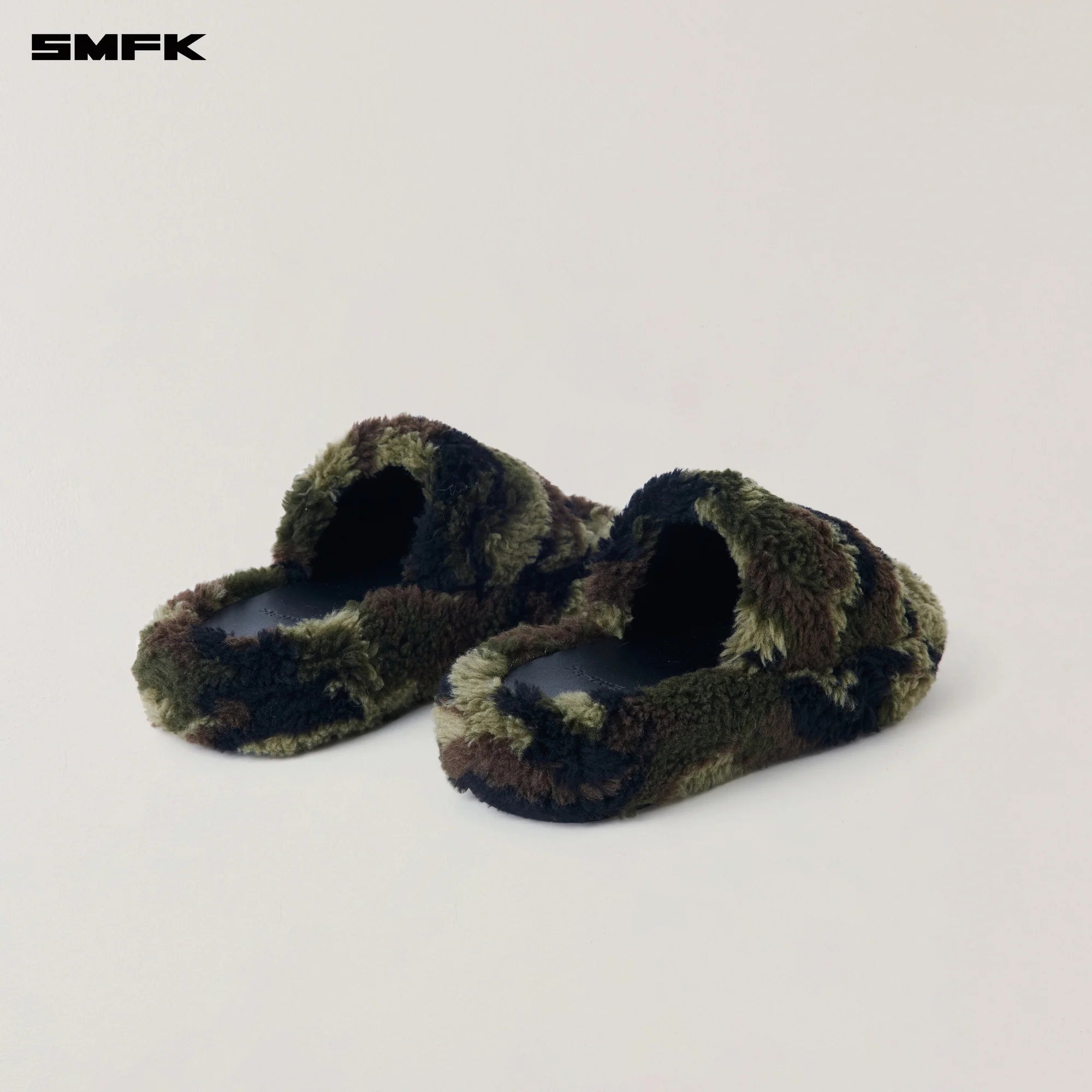 COMPASS MODE ROVE WOOL JACQUARD CAMO SLIPPER ARMY GREEN CAMOUFLAGE