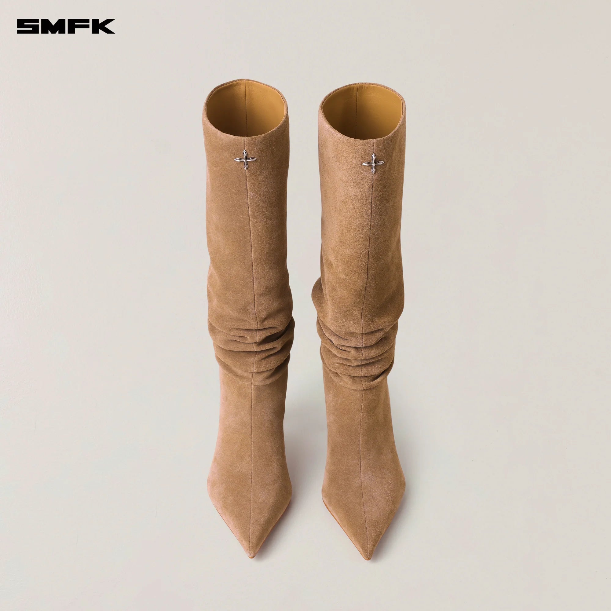 RAGE WILD HURRICANE LEATHER HIGH-HEEL BOOTS SAND