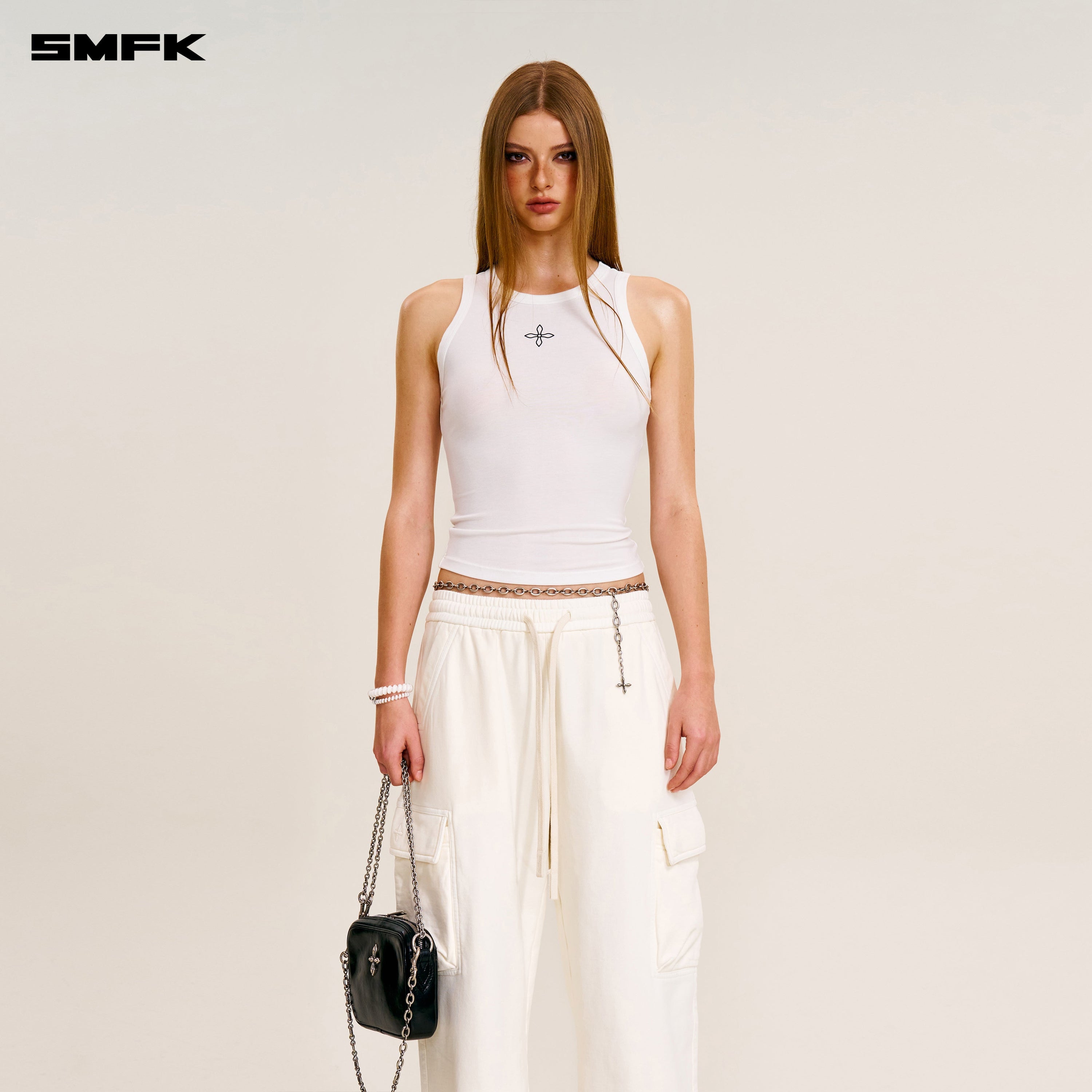 COMPASS STAMP ACETATE BODY SPORTS TANK SNOW MOUNTAIN WHITE