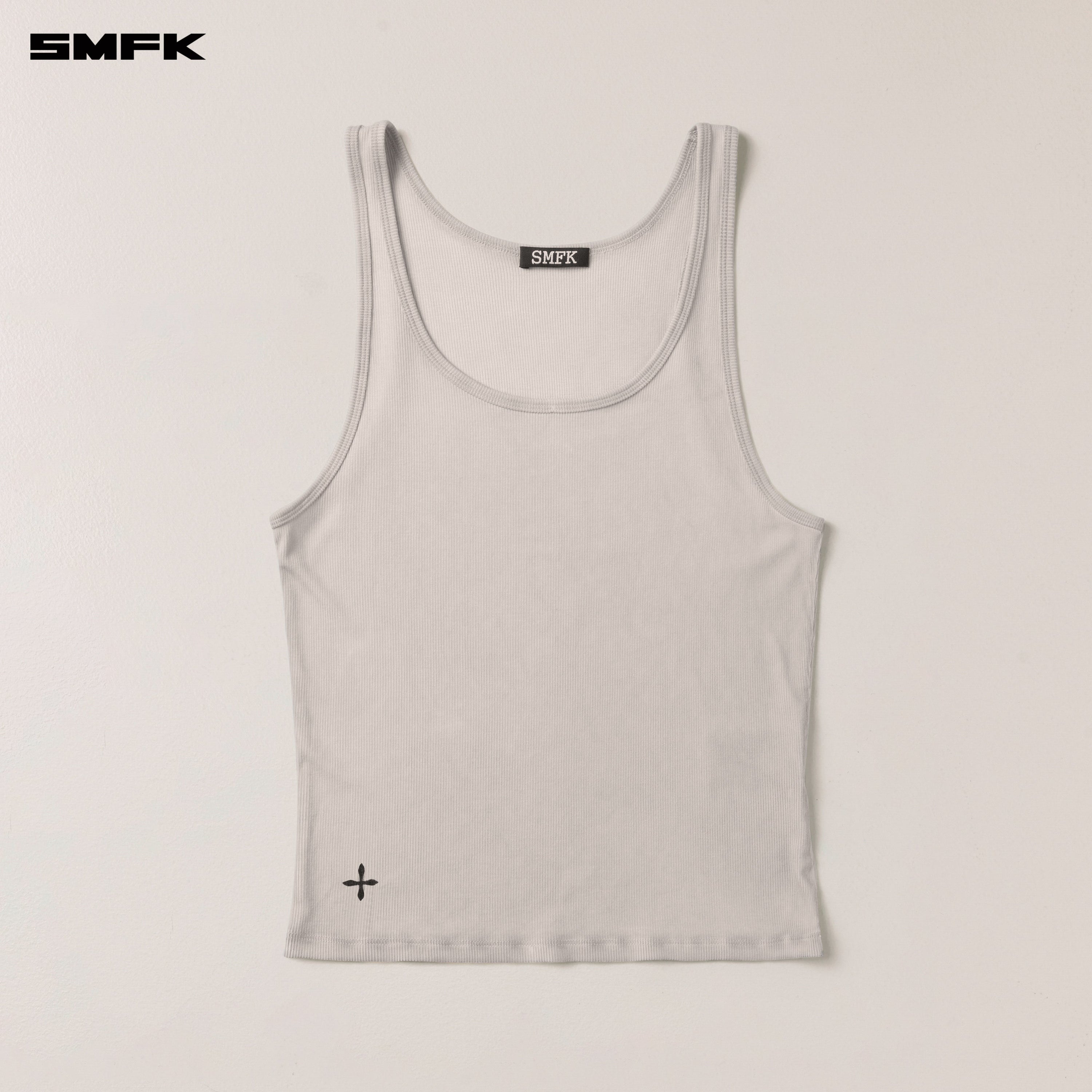 VINTAGE STORM FADE SILK SPORTS TANK WHITE MIST
