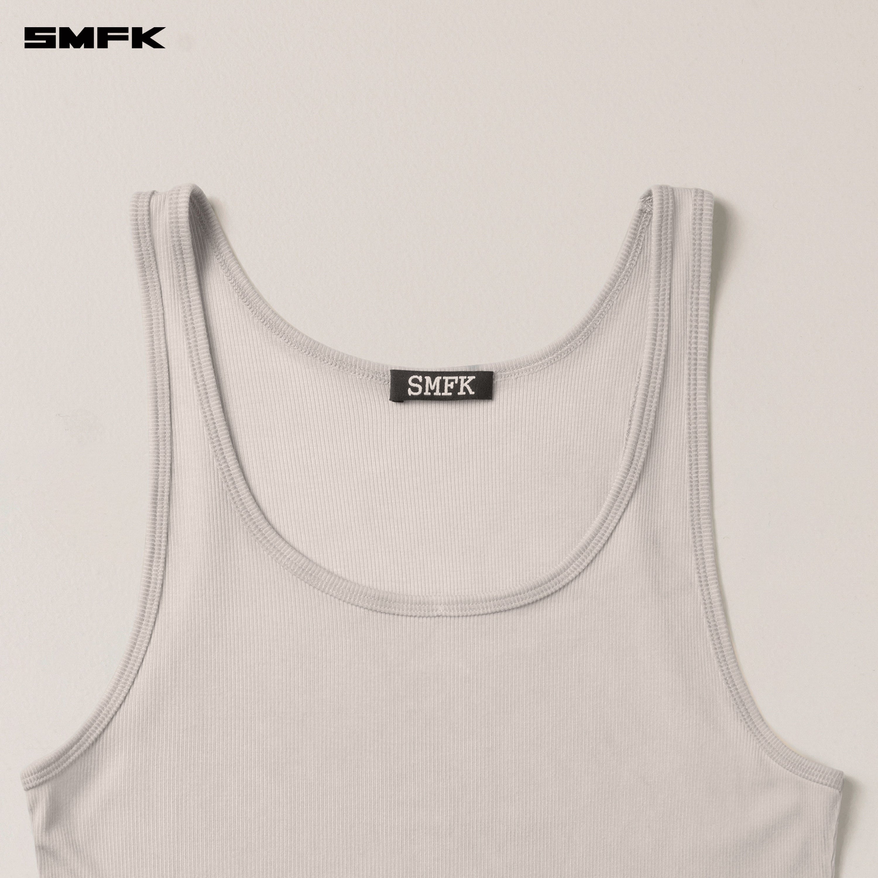 VINTAGE STORM FADE SILK SPORTS TANK WHITE MIST