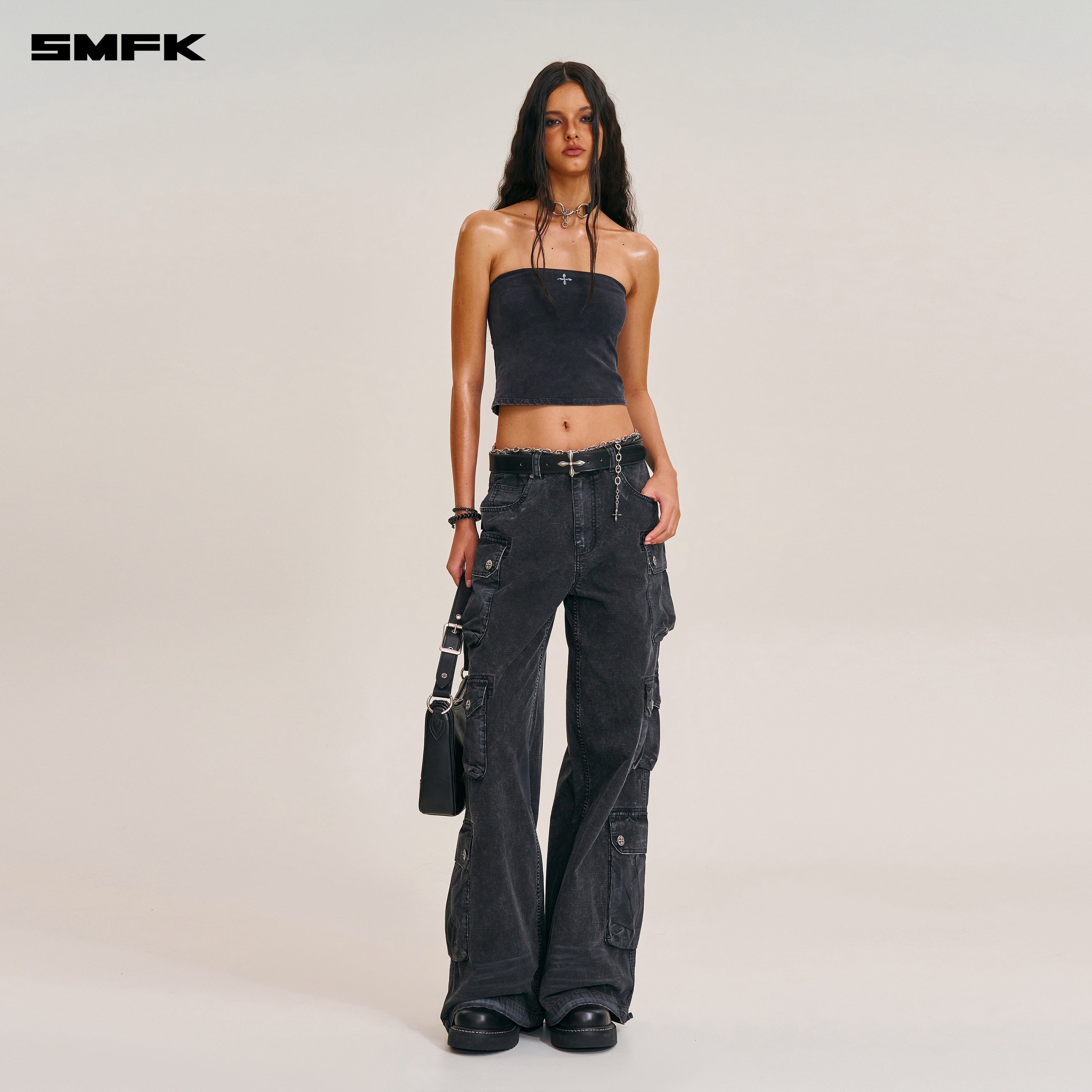 VINTAGE STORM FADE BUSTIER/FADE DYE VANISH BLACK