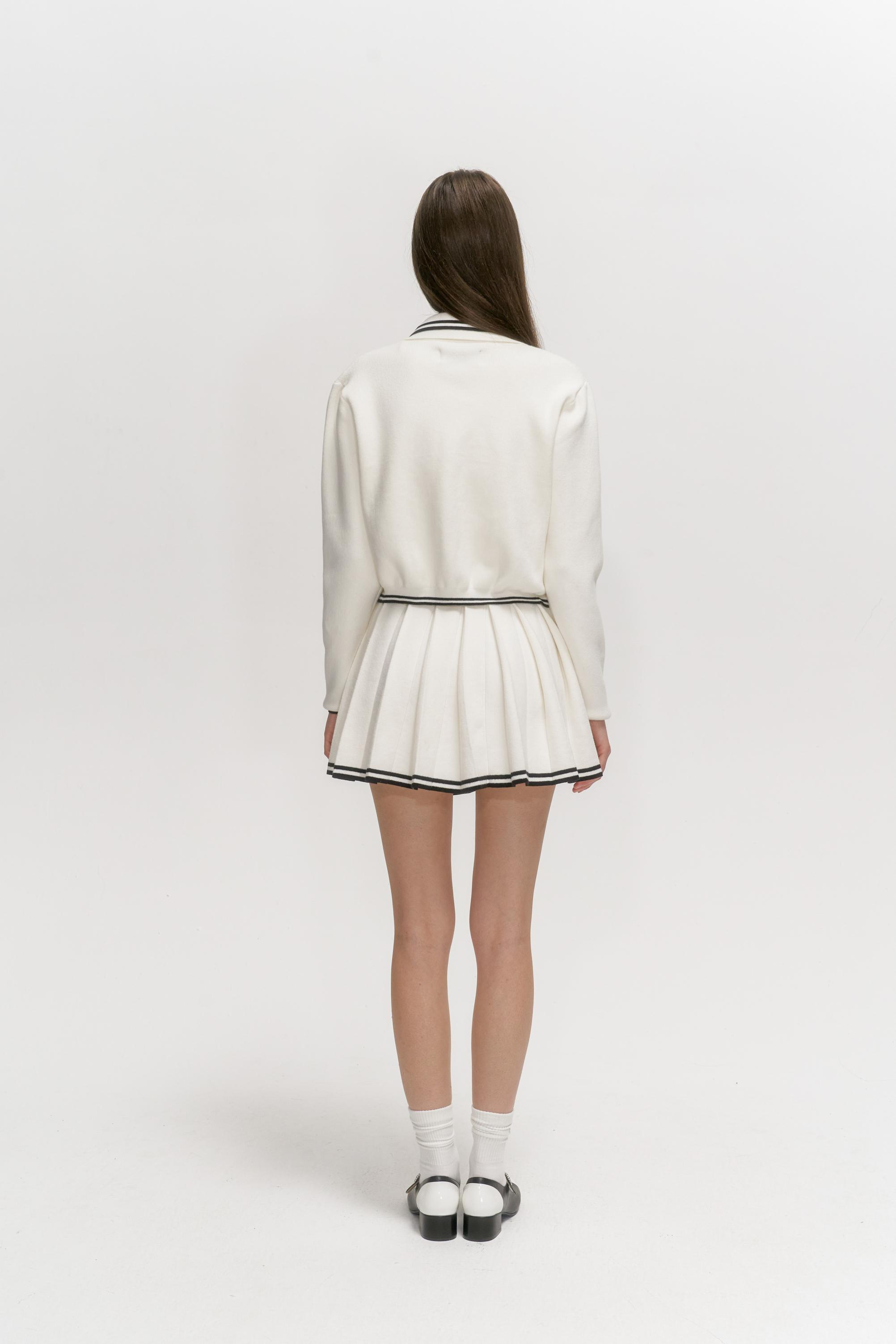 SMFK COMPASS VINTAGE COLLEGE CASHMERE KNIT JACKET WHITE UG008W