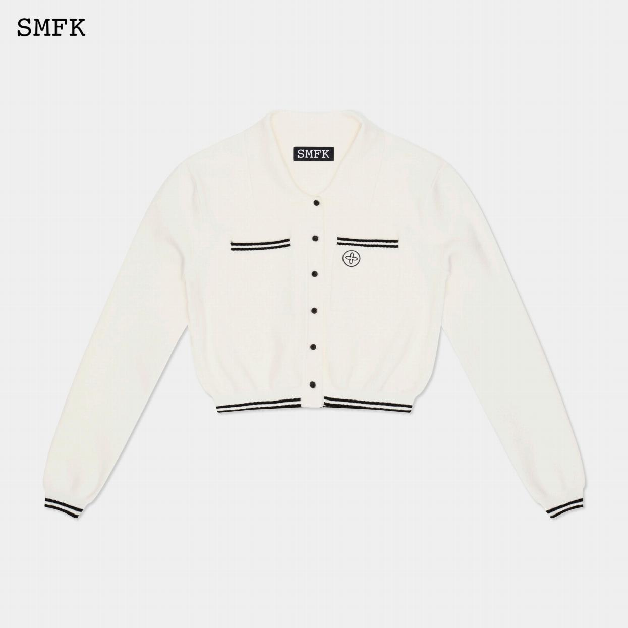 SMFK COMPASS VINTAGE COLLEGE CASHMERE KNIT JACKET WHITE UG008W