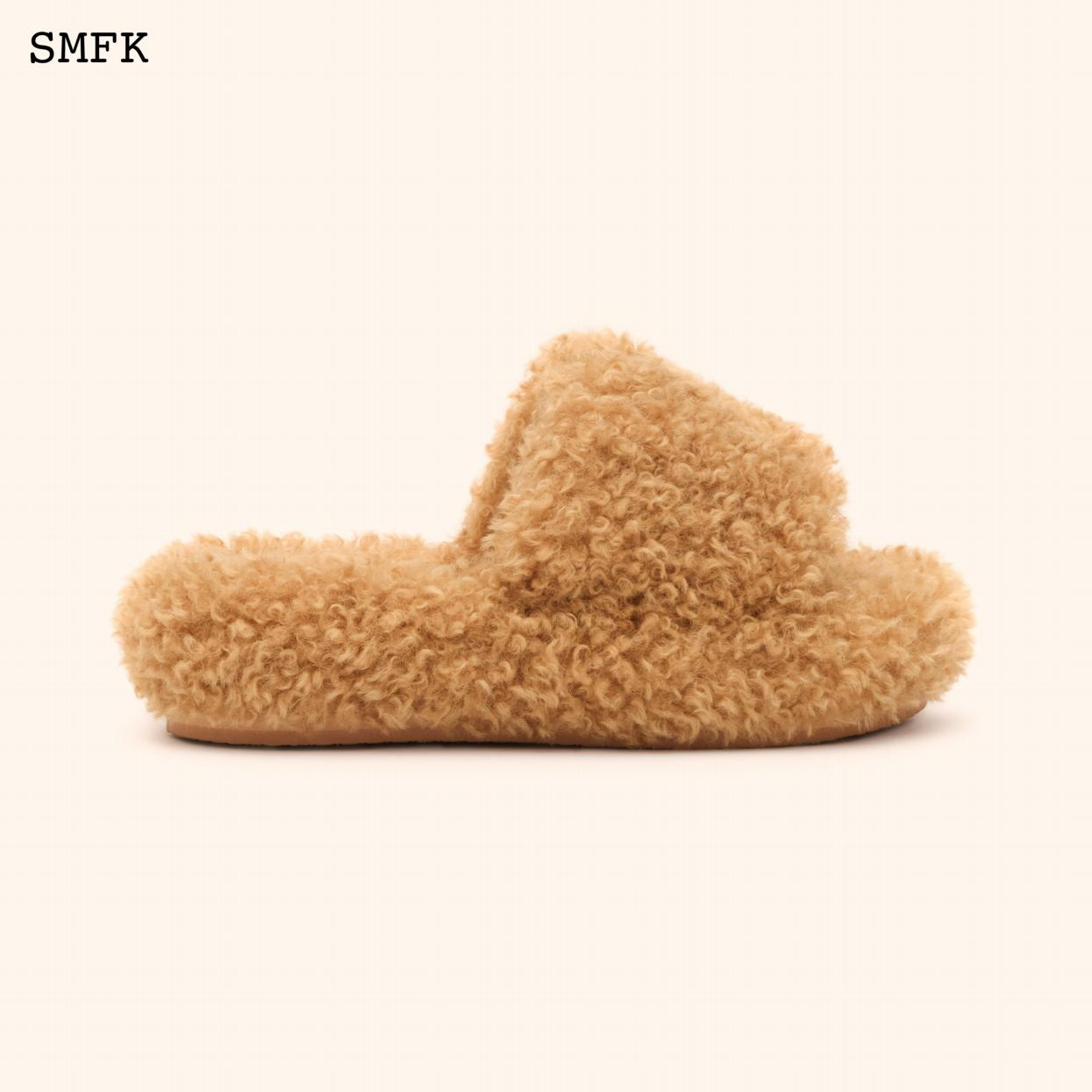 COMPASS WOOLLY GINGER CAKE WOOL SLIPPERS