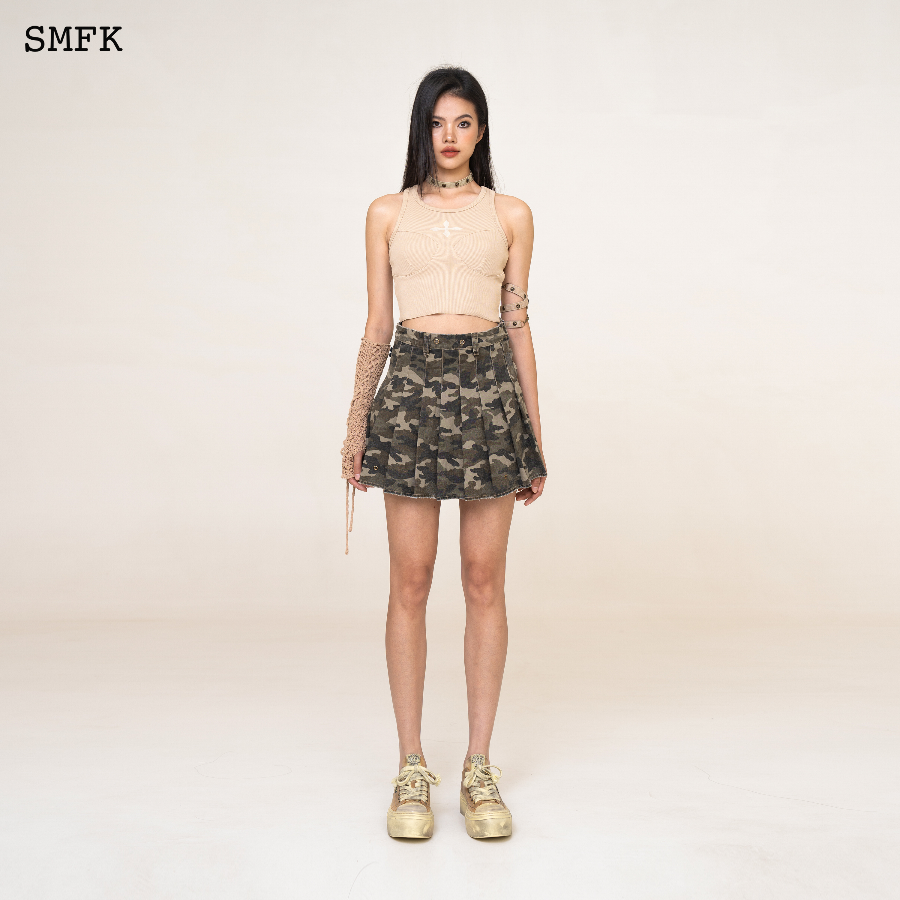 WILD WORLD CAMO PLEATED DRESS DS001CM