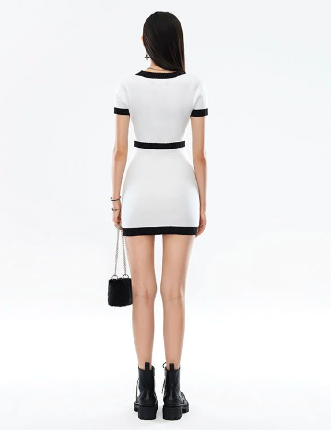 COMPASS CLASSIC CASHMERE KNIT DRESS WHITE UFT18W