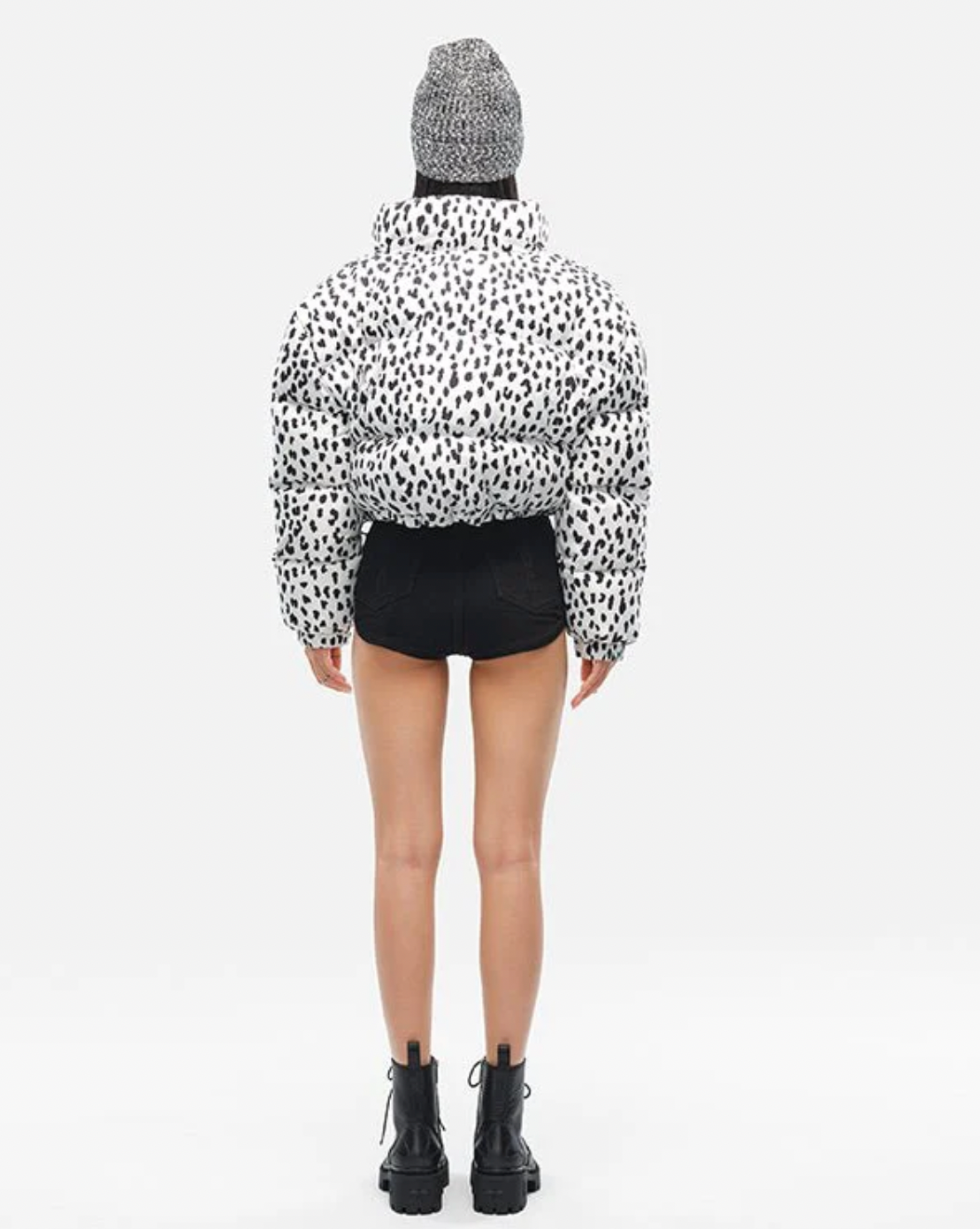 SMFK  SHORT BODY DOWN JACKET IN LEOPARD PRINT UG019WL