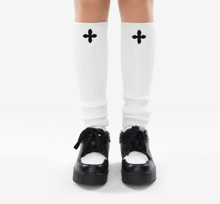 MERMAID WHITE SPORTS SOCKS AUTUMN AND WINTER  SPORTS KNEE GUARDS HIGH ELASTIC BALLET VERSATILE CALF SOCKS US002W