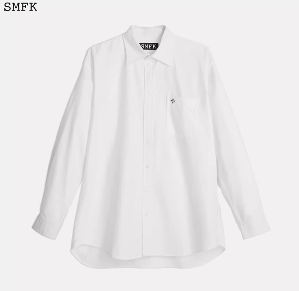 COMPASS WHITE NIGHT FLOWER CLASSIC SHIRT MIDNIGHT BLACK CP003W