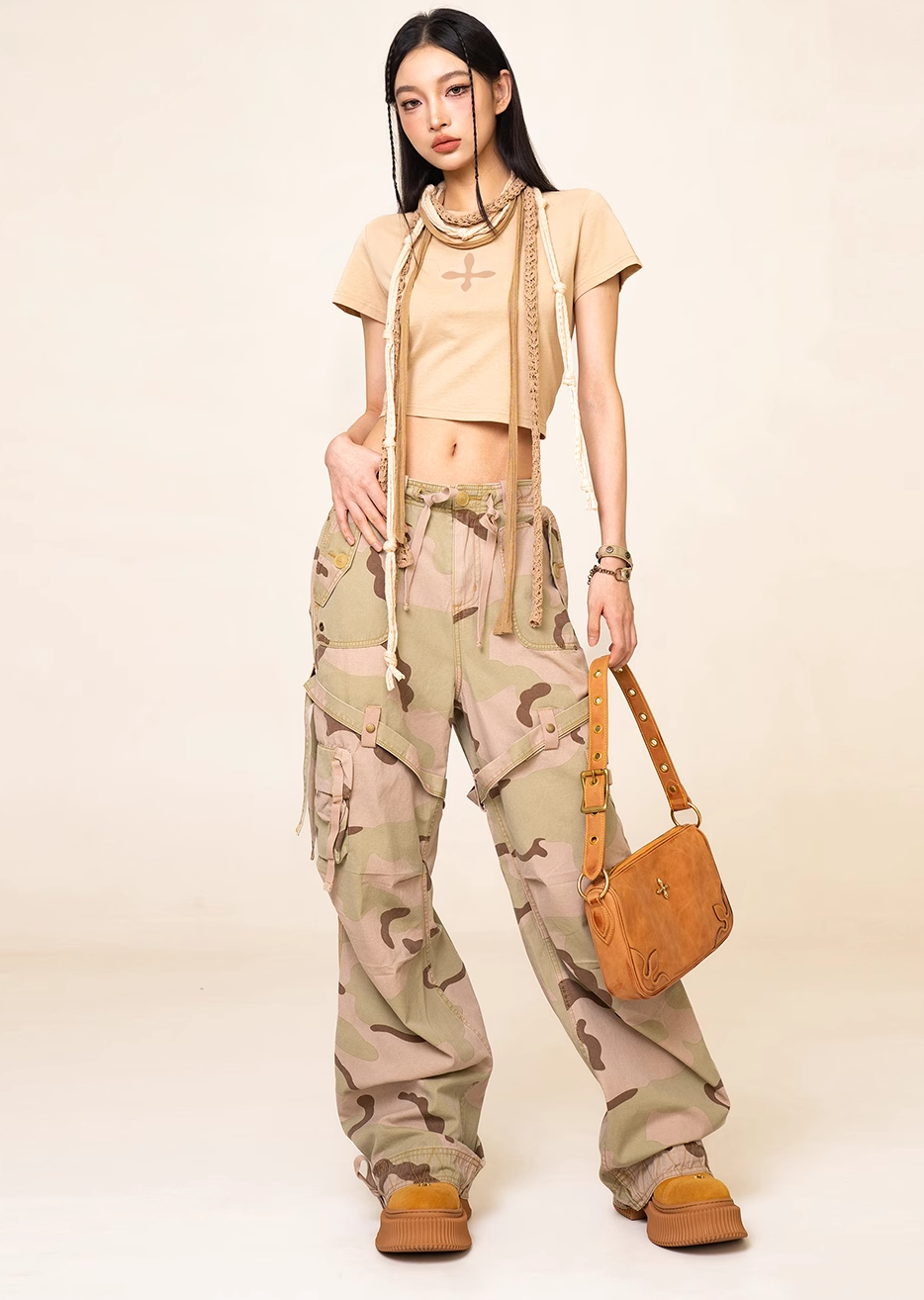 VINTAGE PARATROOPER PANTS IN WILDERNESS CAMOUFLAGE UP010CF