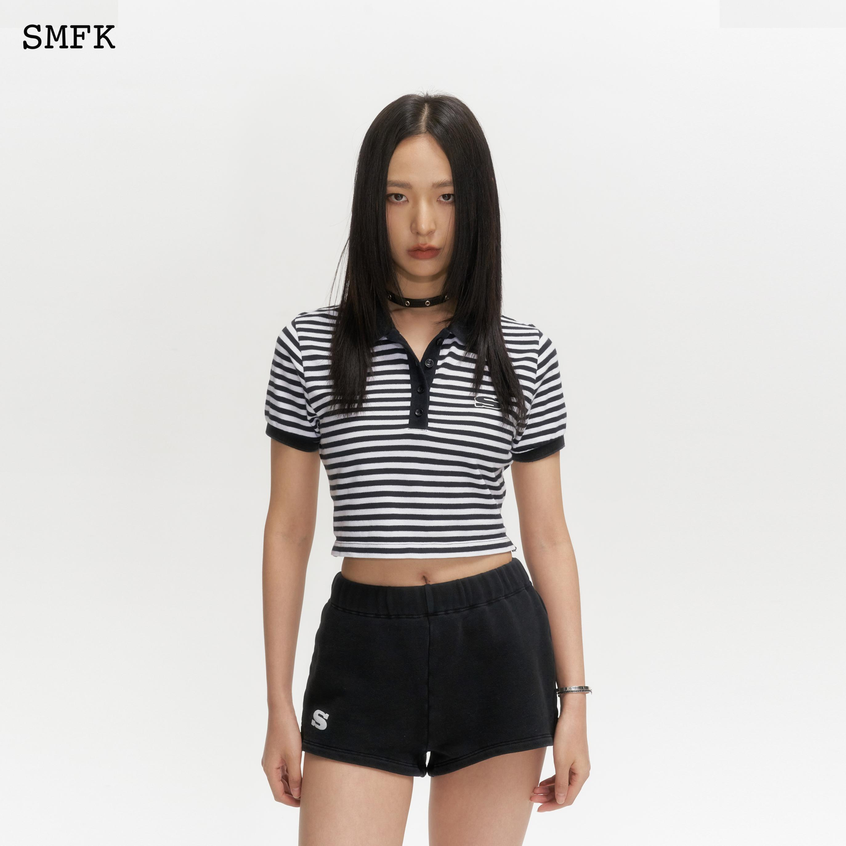 SMFK COMPASS RETRO SCHOOL JOGGING SHORTS BLACK US007B