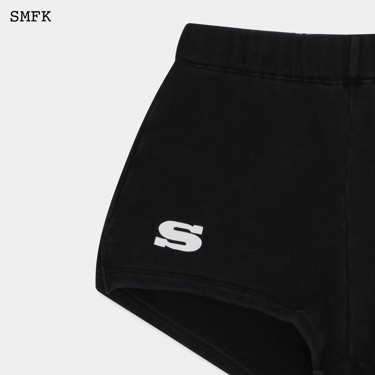 SMFK COMPASS RETRO SCHOOL JOGGING SHORTS BLACK US007B