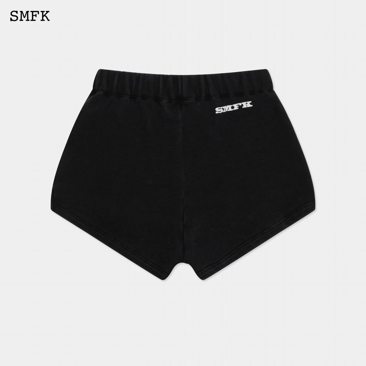 SMFK COMPASS RETRO SCHOOL JOGGING SHORTS BLACK US007B