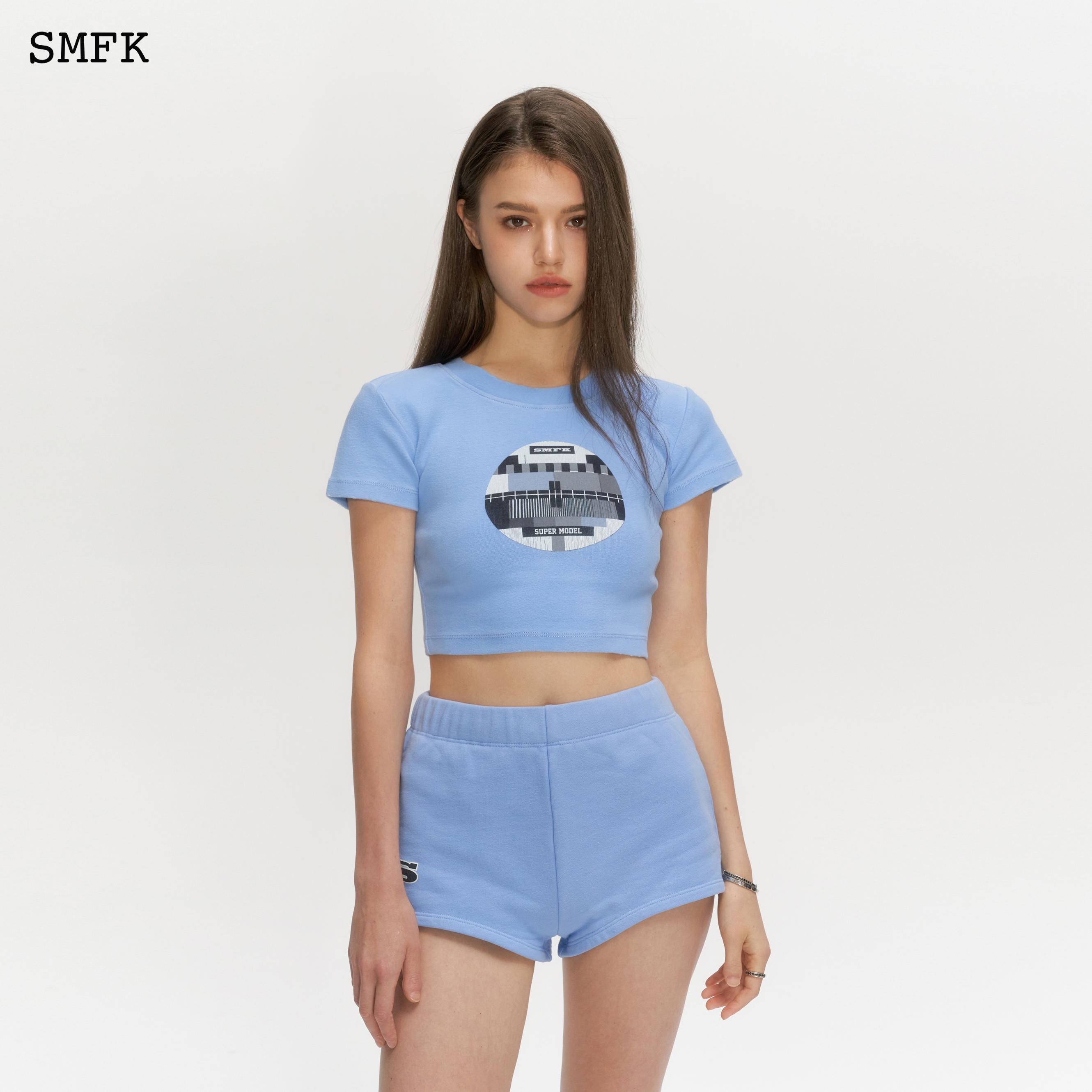 SMFK COMPASS SKY BLUE VINTAGE SCHOOL JOGGING SHORTS US007BL