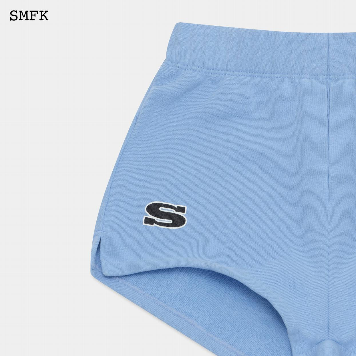 SMFK COMPASS SKY BLUE VINTAGE SCHOOL JOGGING SHORTS US007BL