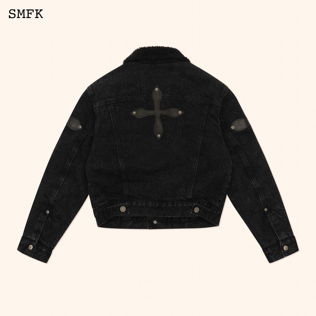 SMFK CLASSIC FLOWER ARM DENIM QUILTED JACKET CG003B1