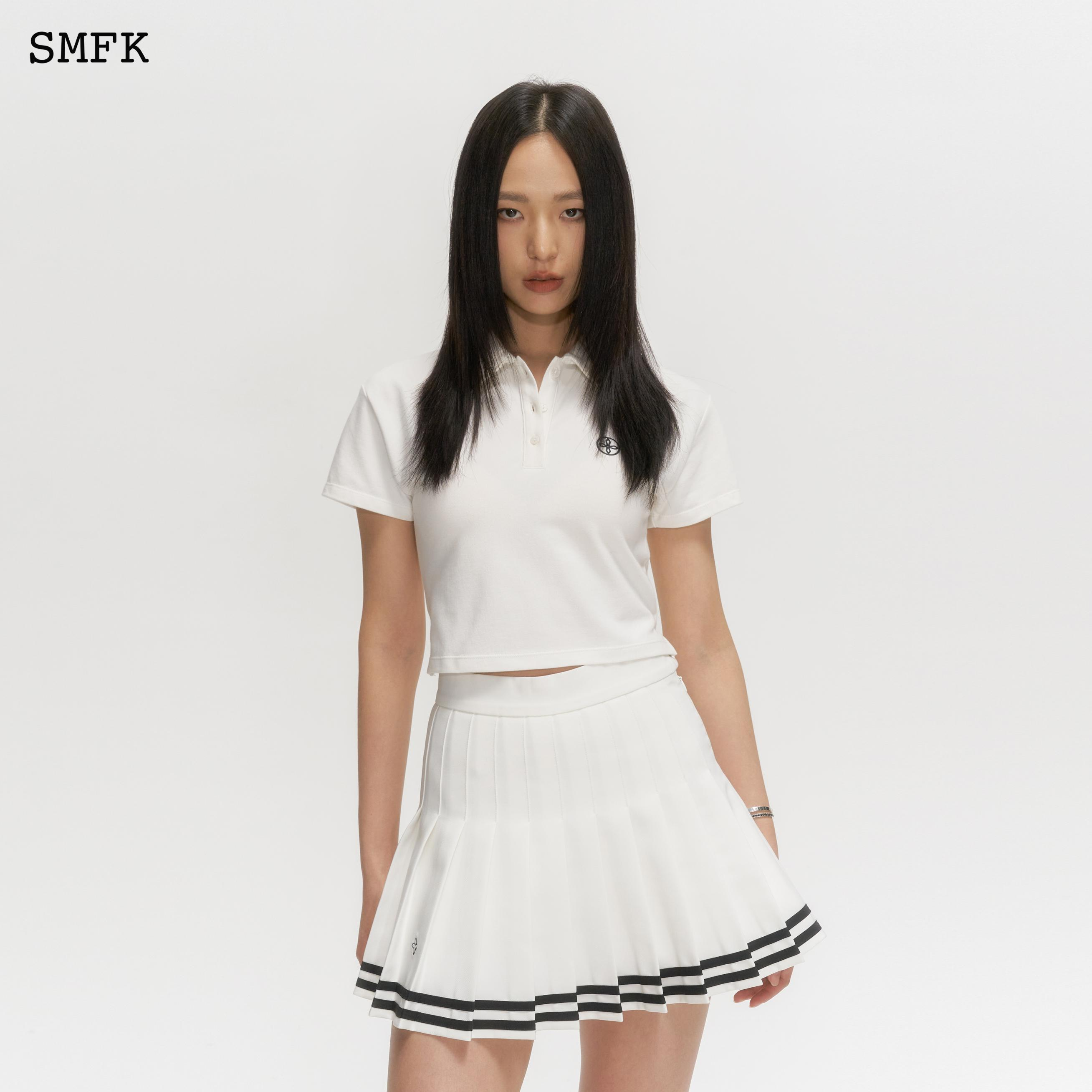 COMPASS RETRO COLLEGE LAPEL SHORT TEE WHITE UT010W