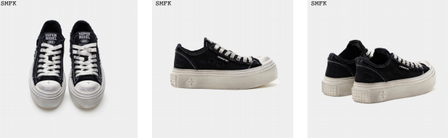 SMFK SUPER MODEL BLACK RETRO SKATEBOARDING SHOES S0001BWD