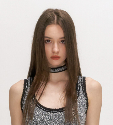 【PRE ORDER】SMFK UBT01BS COMPASS RETRO COLLEGE DARK CLOUD CHOKER(3 STRIPS) BLACK SESAME/WHITE SESAME/BLACK