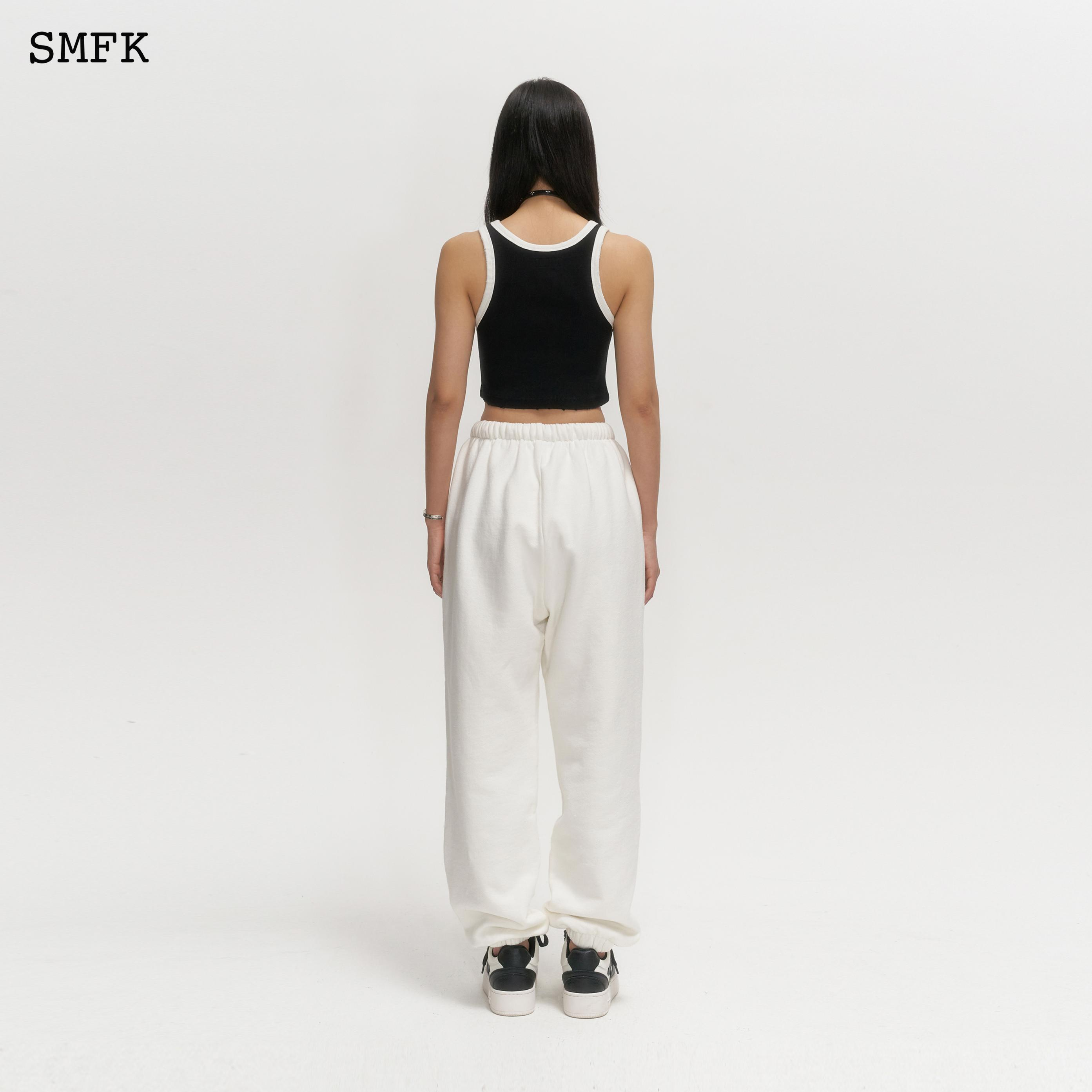 SMFK COMPASS RETRO SCHOOL JOGGING PANTS WHITE DP006W