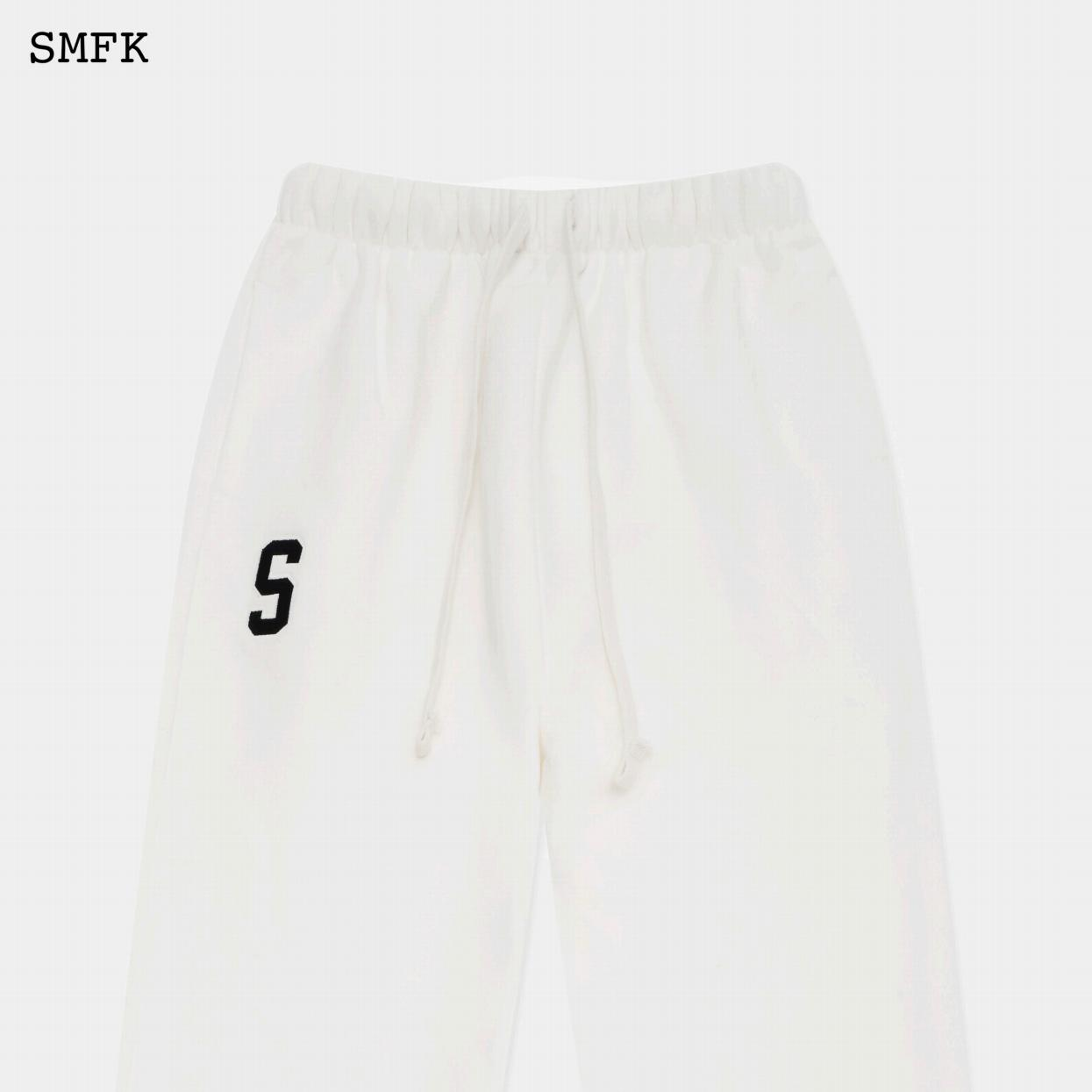 SMFK COMPASS RETRO SCHOOL JOGGING PANTS WHITE DP006W