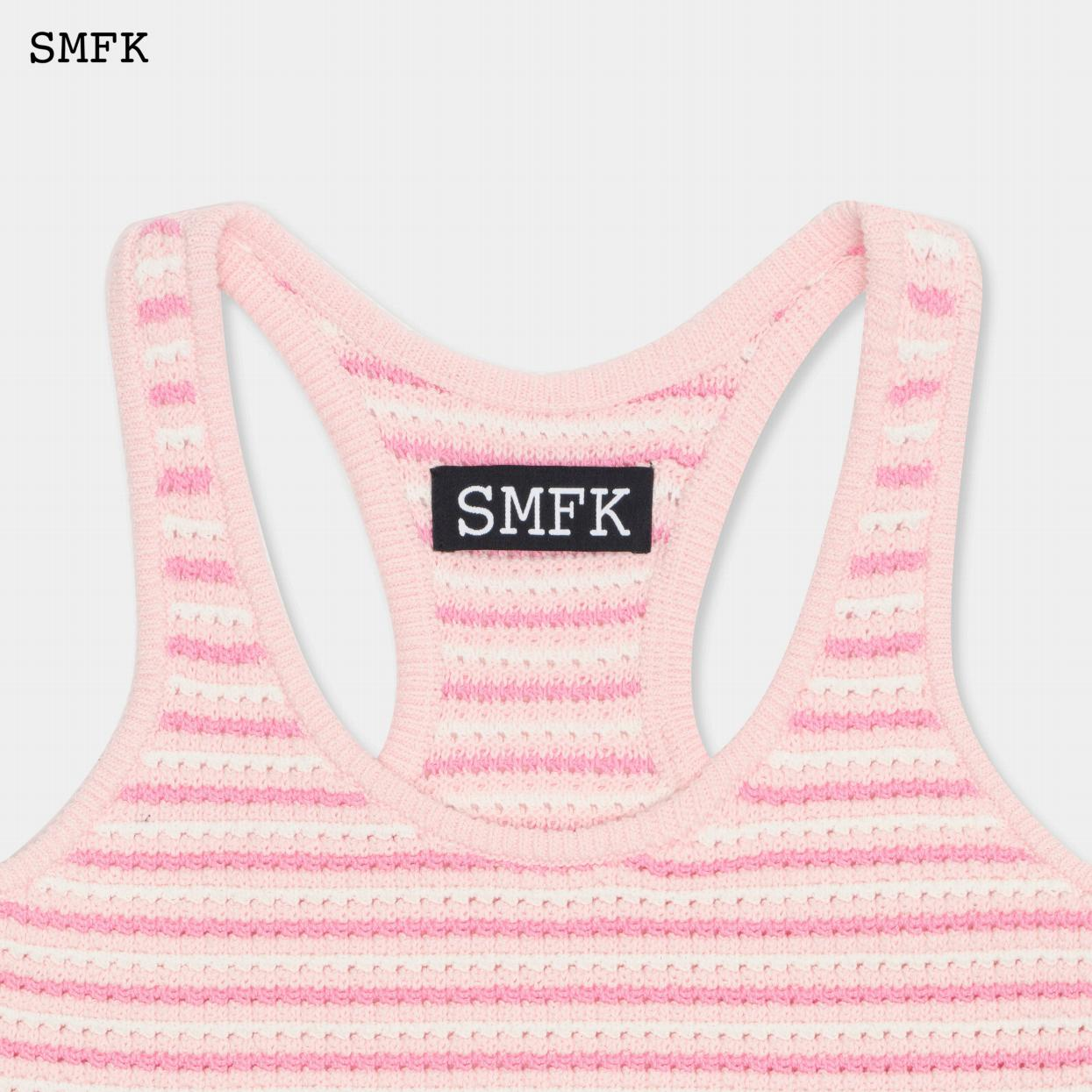 COMPASS RETRO CAMPUS STRIPED KNITTED CAMISOLE/CHERRY BLOSSOM PINK UTK06PKSP
