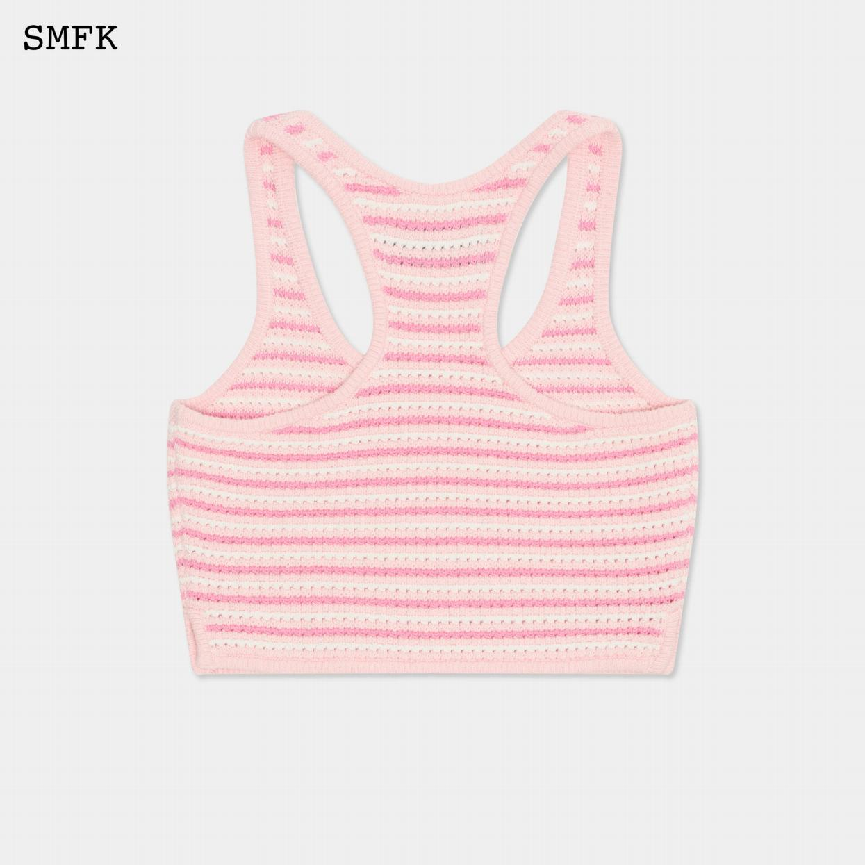 COMPASS RETRO CAMPUS STRIPED KNITTED CAMISOLE/CHERRY BLOSSOM PINK UTK06PKSP