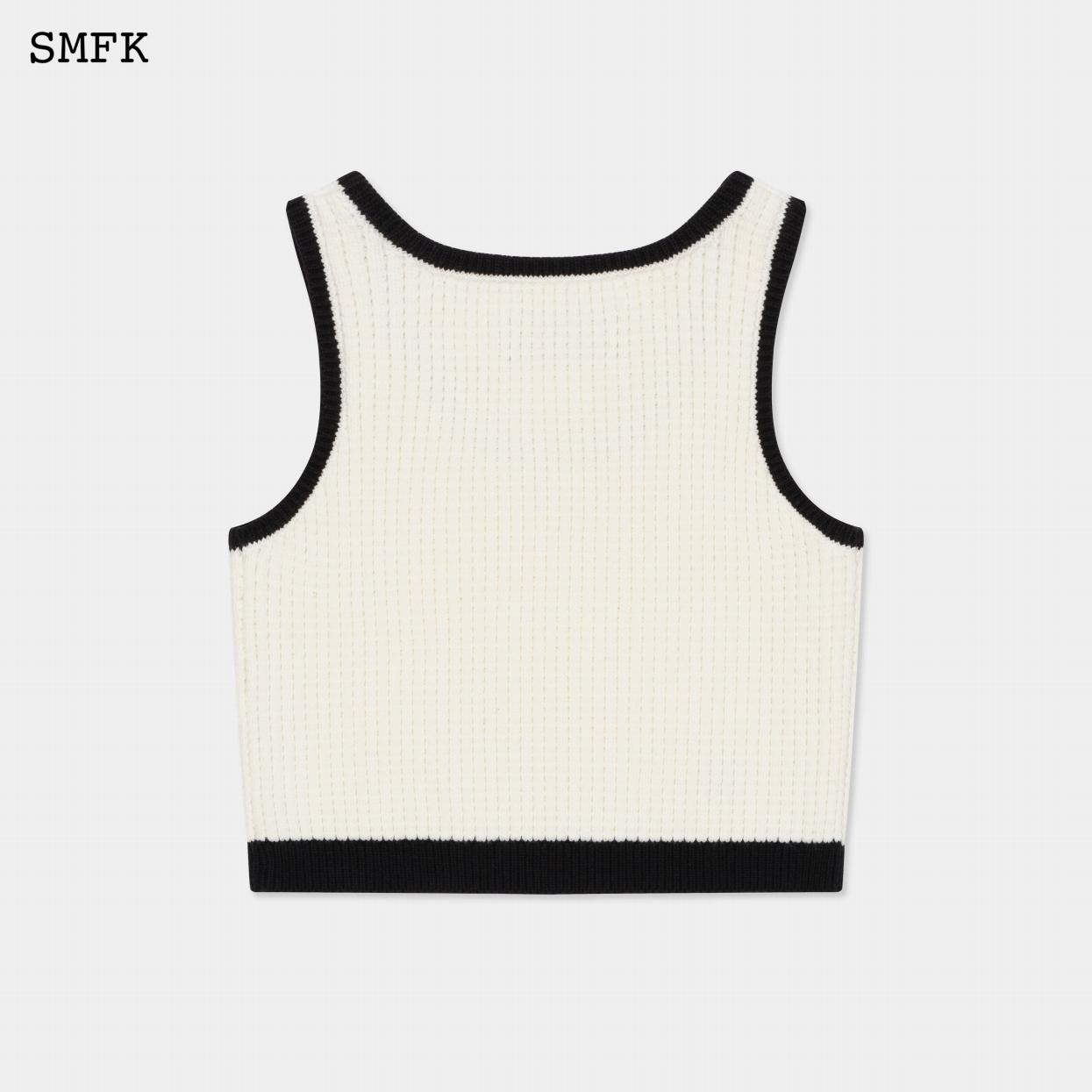 COMPASS RETRO CAMPUS PIXEL KNITTED CAMISOLE/WHITE UTK08W