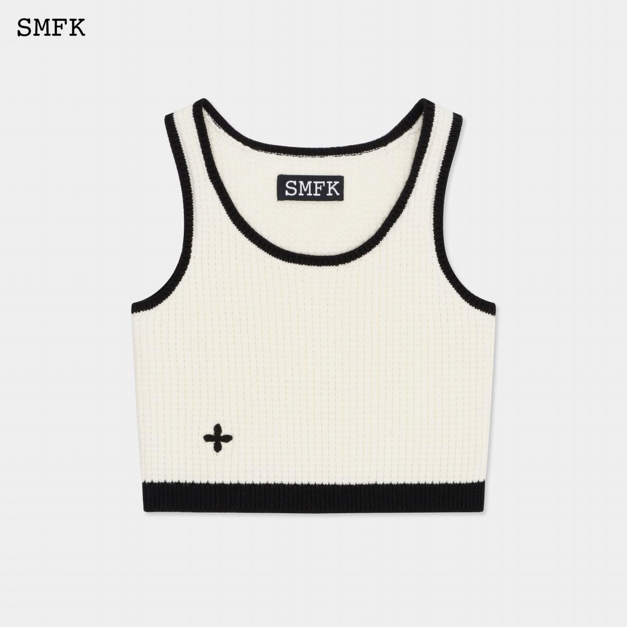 COMPASS RETRO CAMPUS PIXEL KNITTED CAMISOLE/WHITE UTK08W
