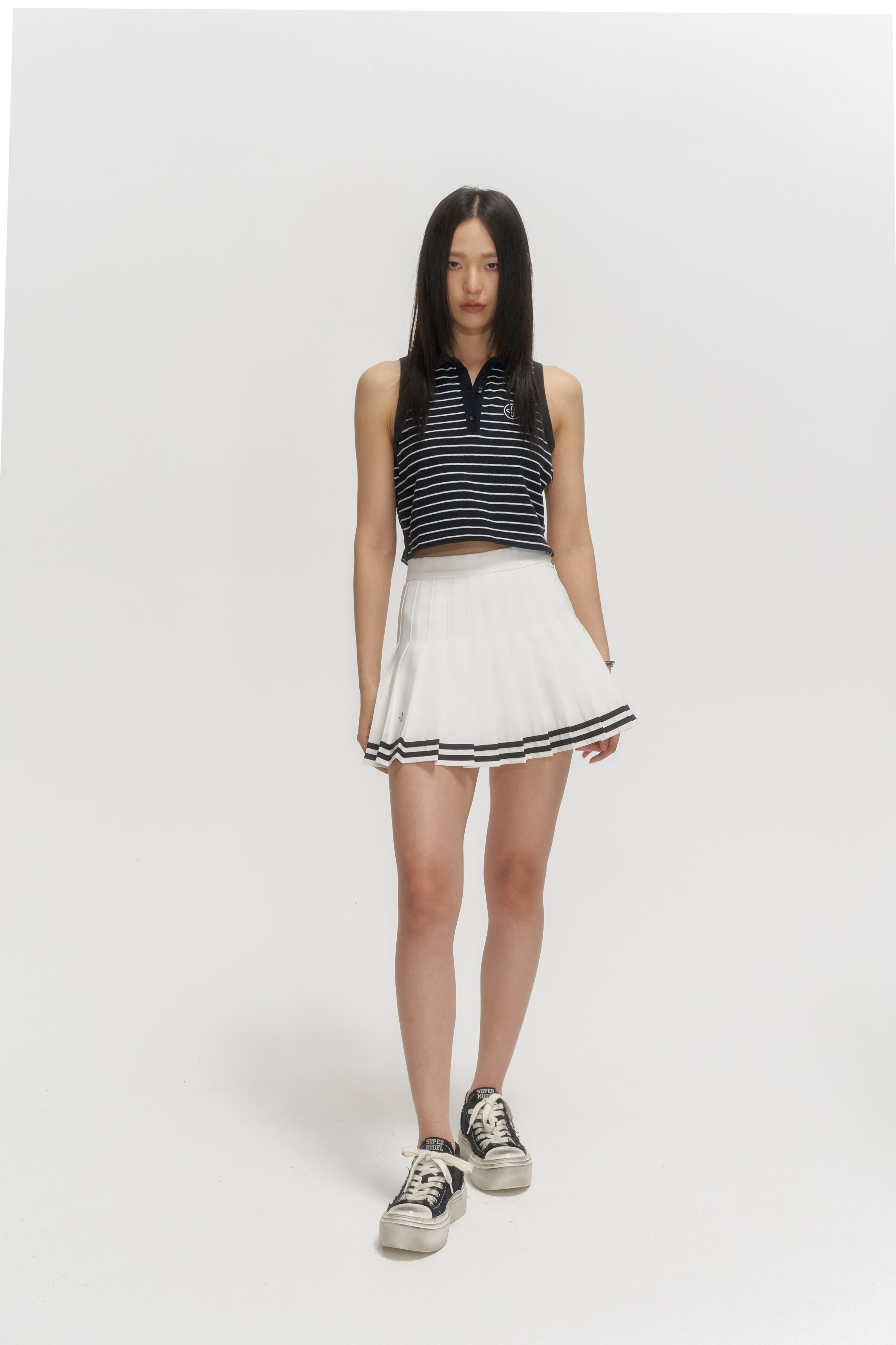 【PRE ORDER】COMPASS VINTAGE LAPEL TANK TOP/BLACK STRIPE UTK013BSP