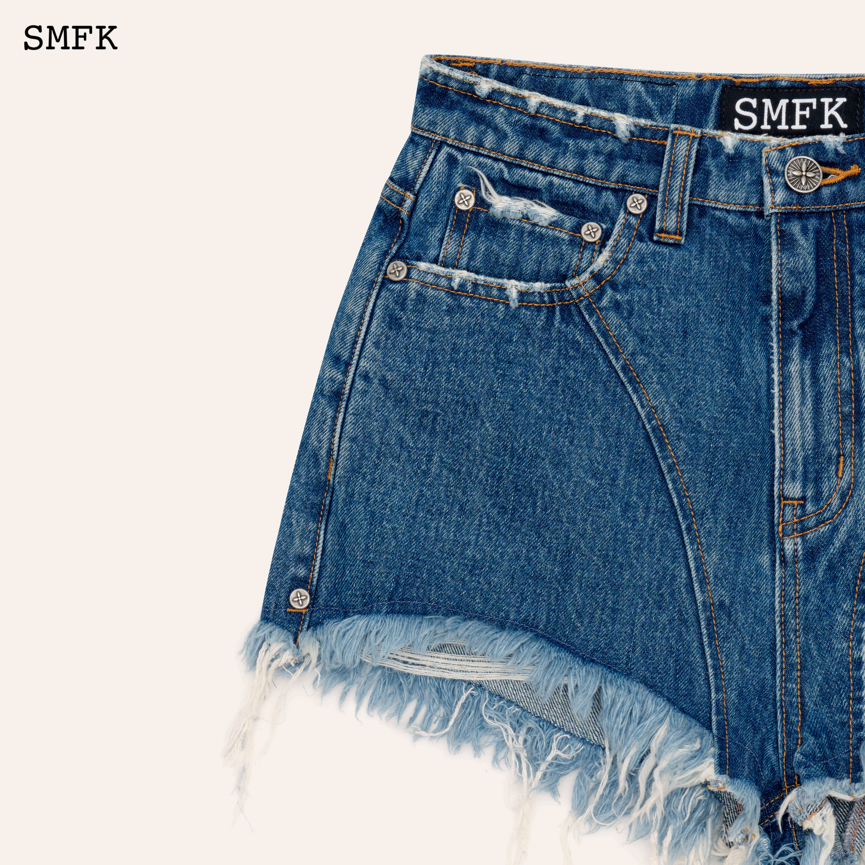 SMFK WILD WORLD STRAY TO DECONSTRUCT DENIM SHORTS PS001DB