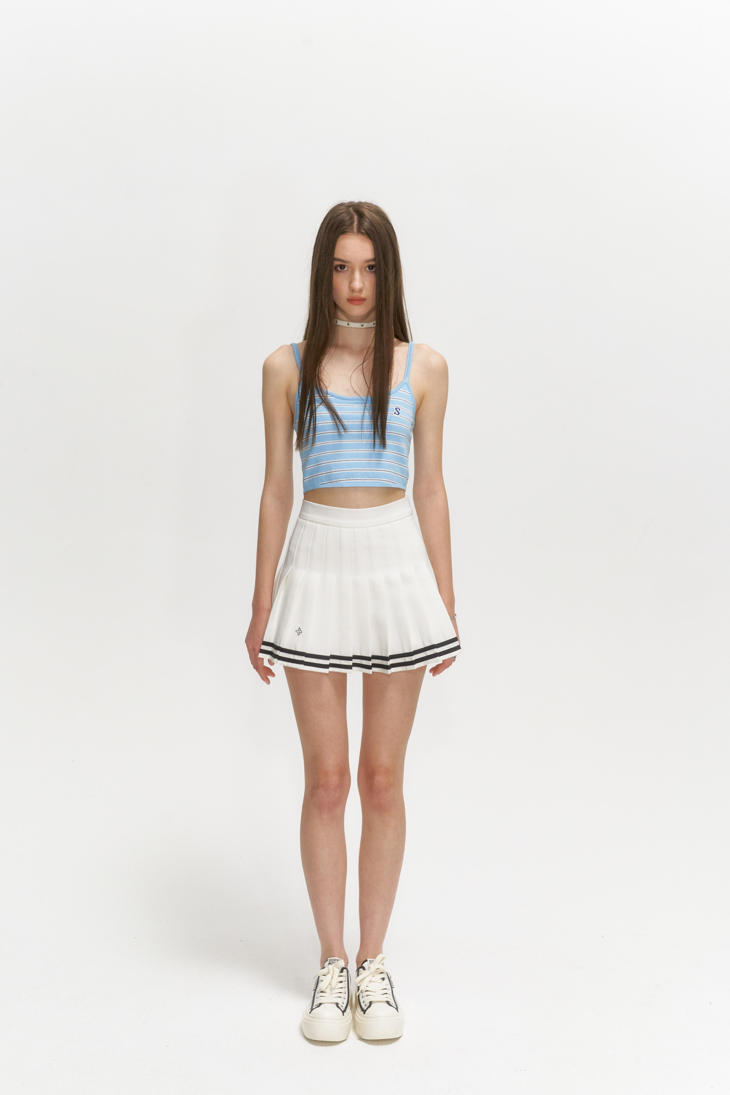 COMPASS VINTAGE COLLEGE KNITTED SUSPENDERS/SKY BLUE STRIPES UTK09BLSP