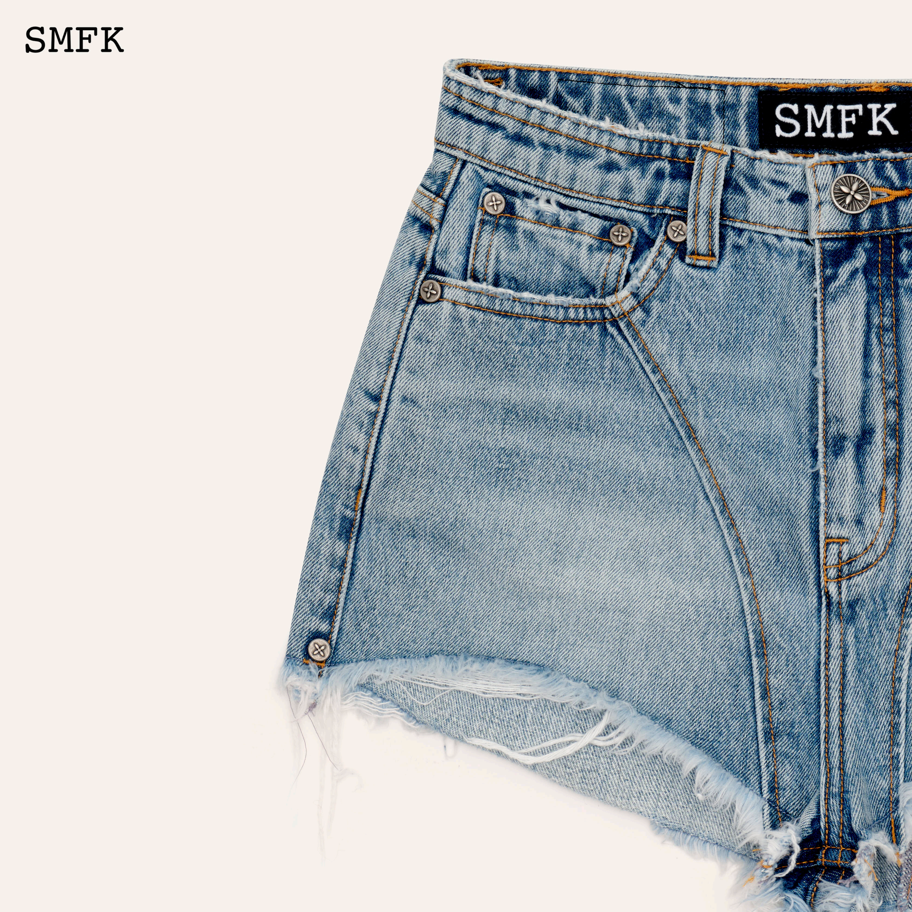 SMFK WILD WORLD STRAY TO DECONSTRUCT DENIM SHORTS  PS001BL
